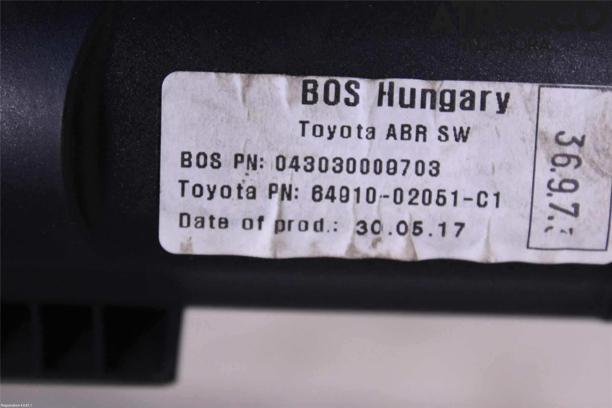 Toyota AURIS 13-19 Innr Innsyn Beskytelse Stv