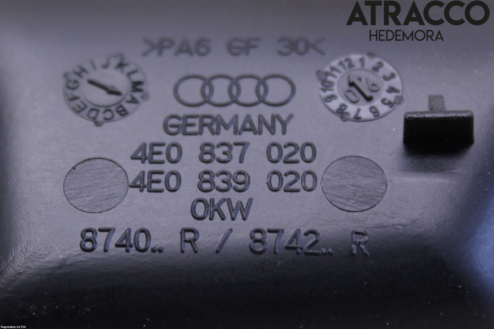 Audi A8/S8 4E  02-09 Innr Dørhandtak H Indre