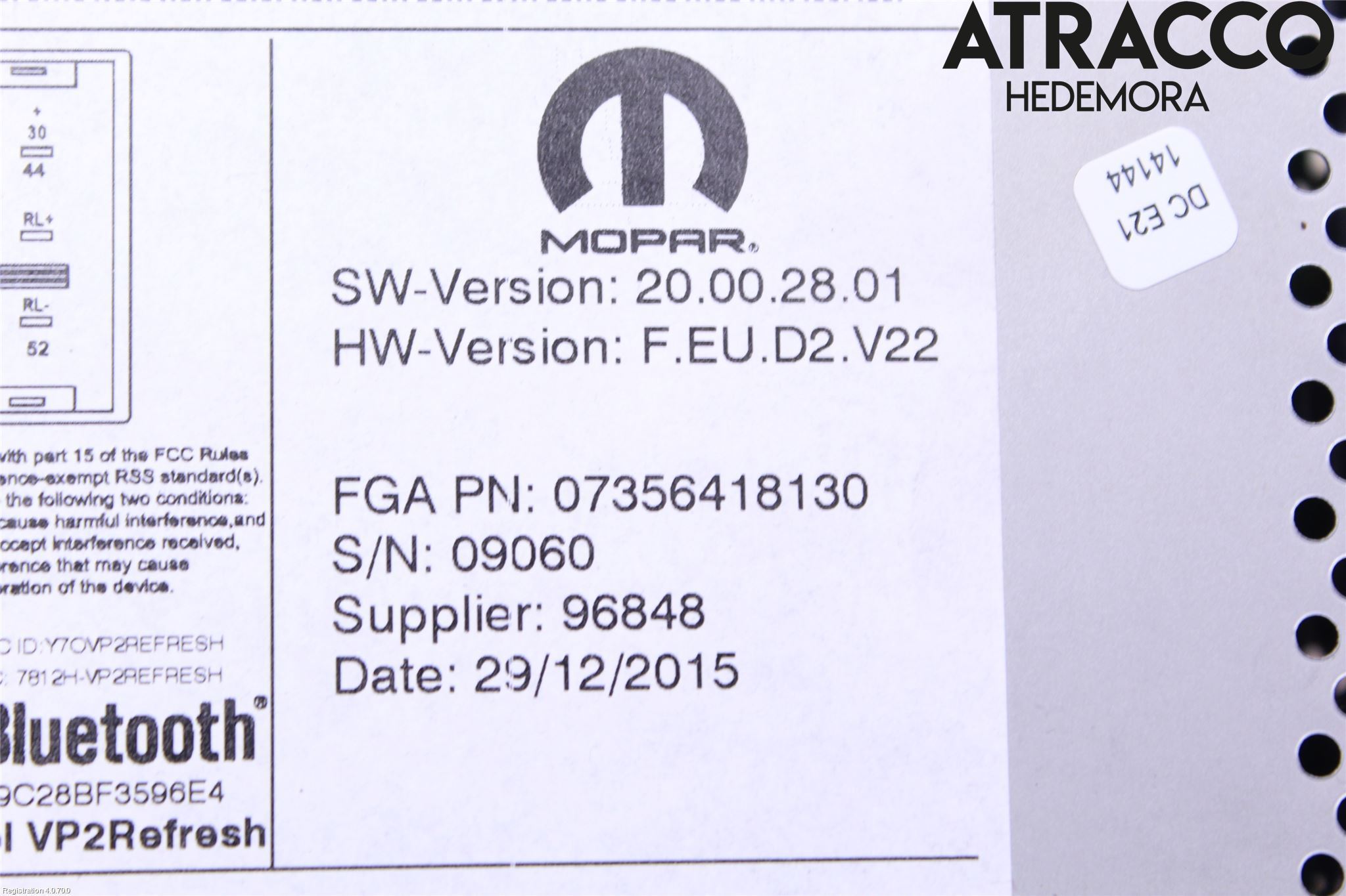 Fiat TIPO/CROSS 16- Stereo Radio Med Cd