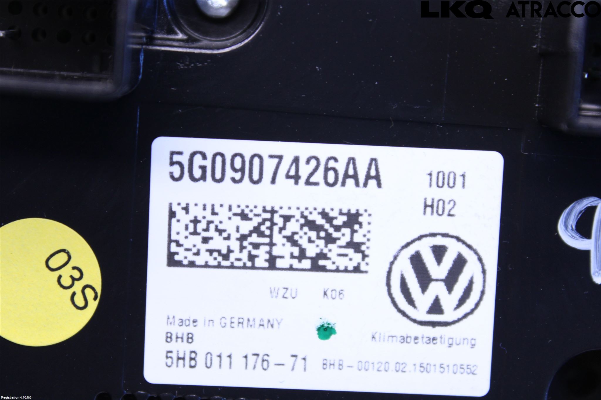 Volkswagen VW GOLF / E-GOLF VII 13-20 Varme Ac Betjening-Display