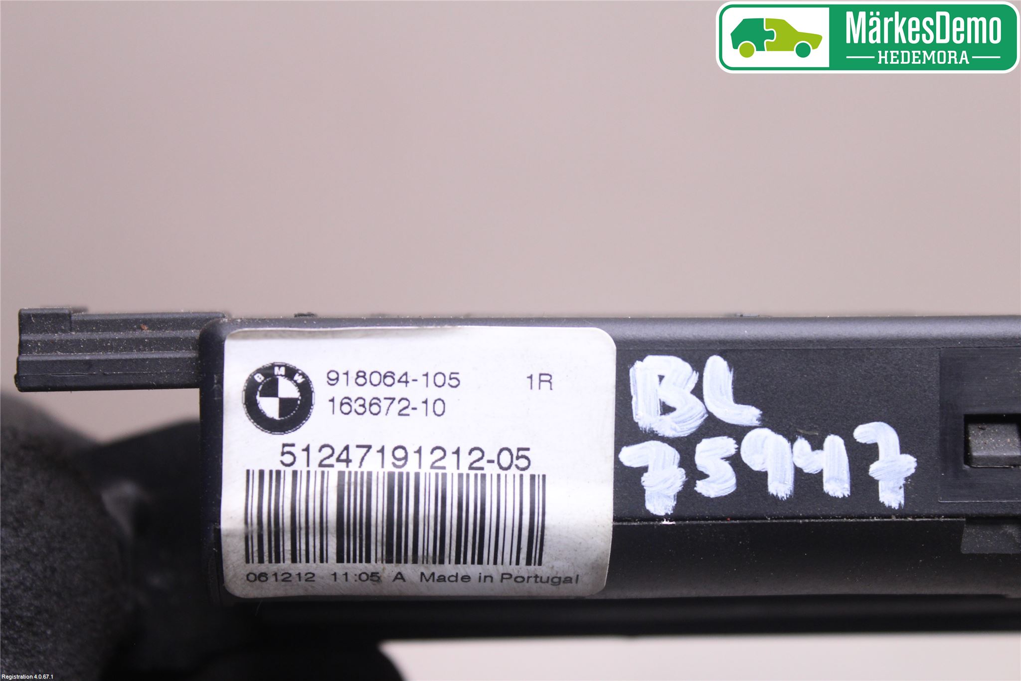 BMW 5 F10/F11/F18 09-17 Bakluke-Lokk Låsekasse