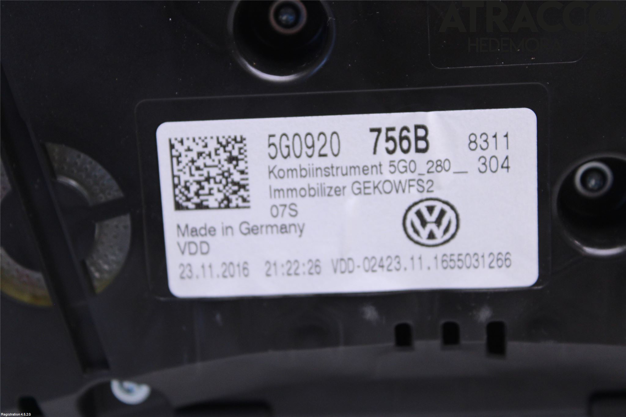 Volkswagen VW GOLF / E-GOLF VII 13-20 Instr Kombinert