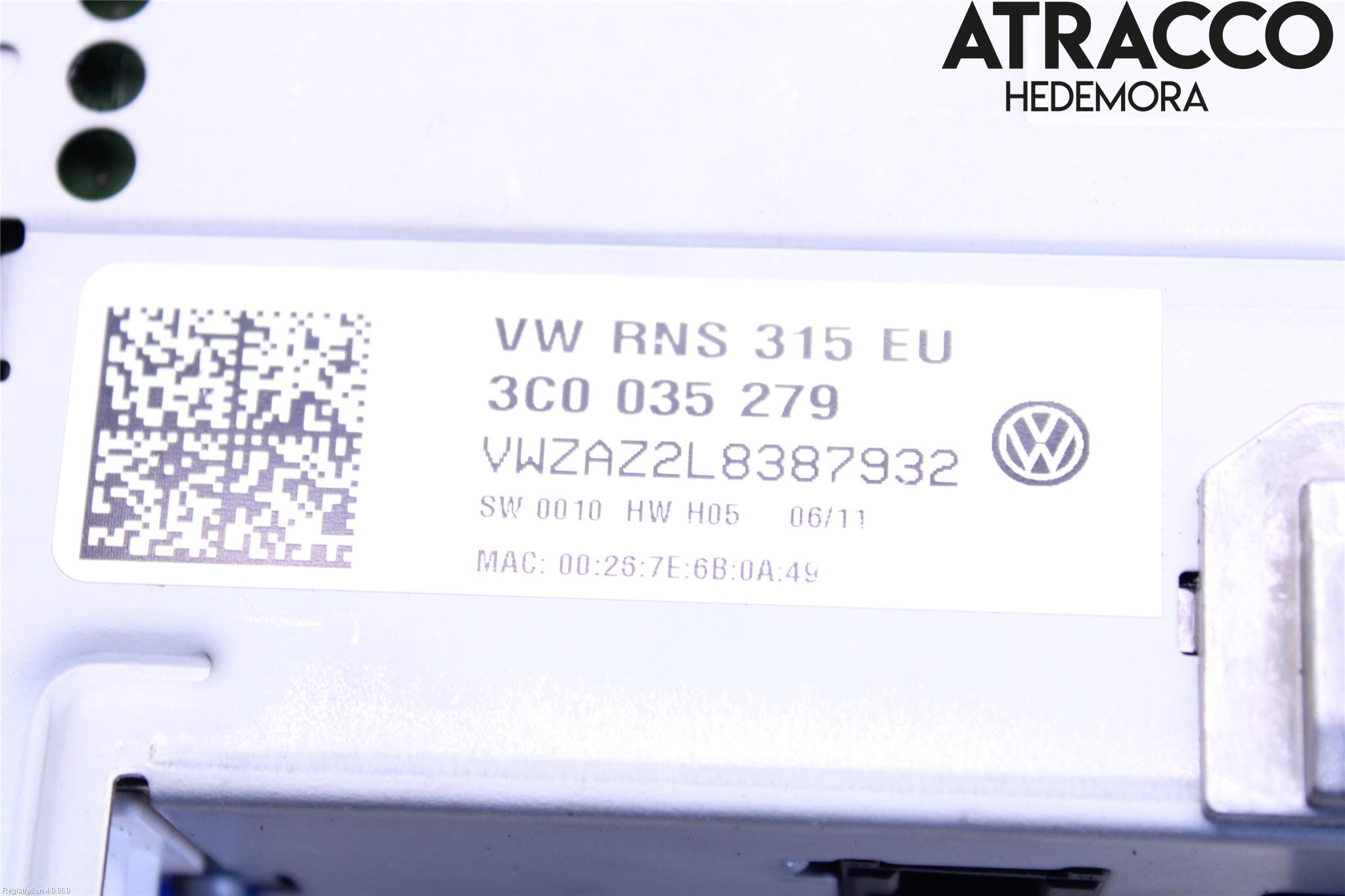 Volkswagen VW SCIROCCO 09-17 Stereo Radio Med Cd