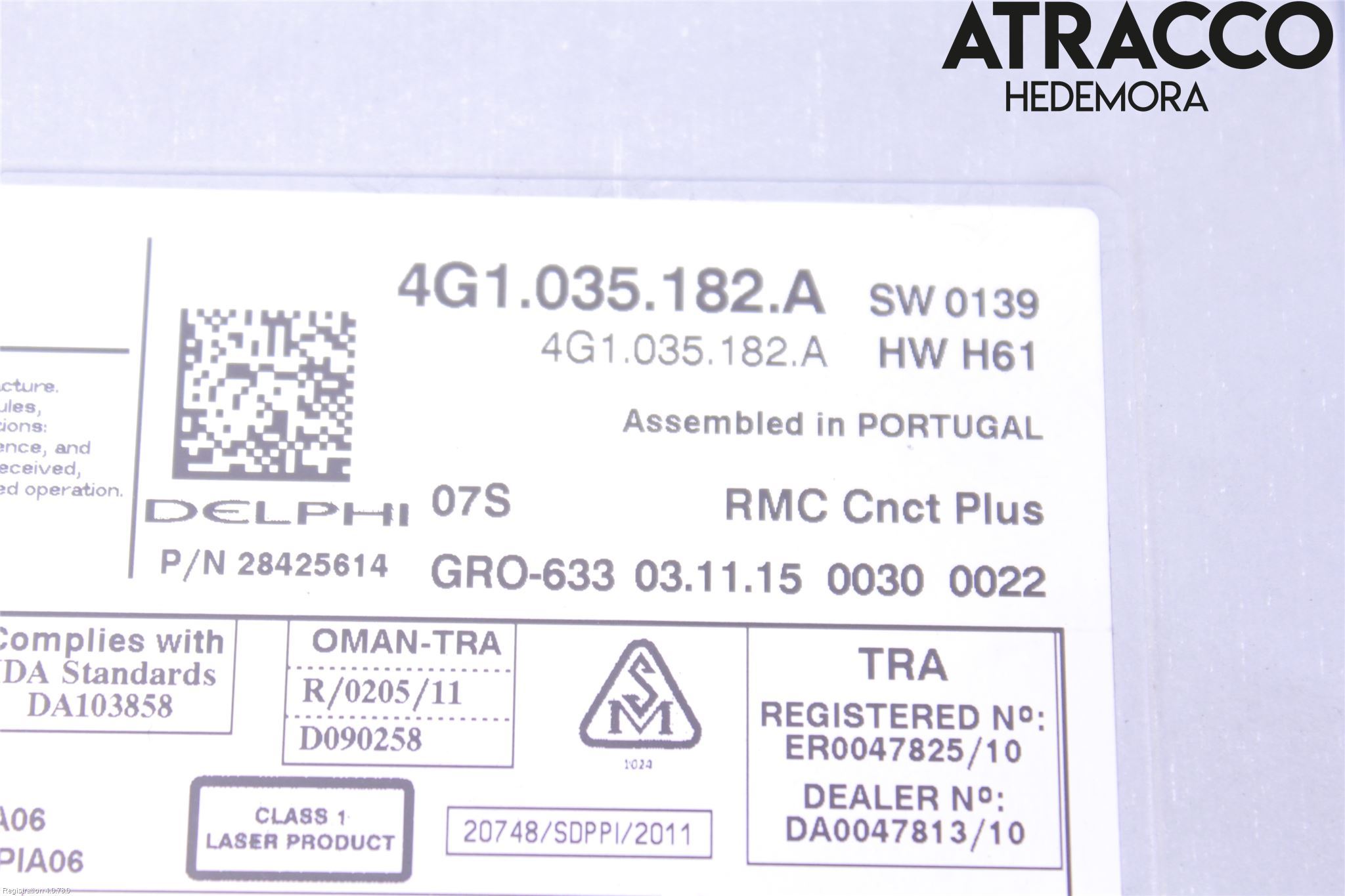 Audi A6/S6 4G 11-18 Stereo Radio Med Cd