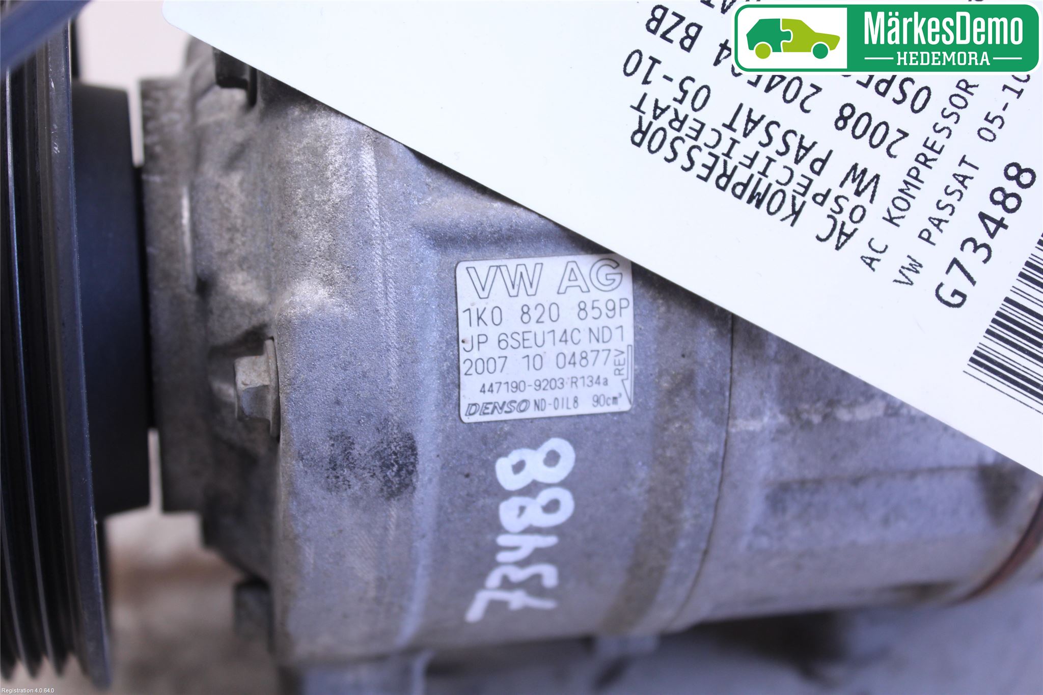 Volkswagen VW PASSAT 05-11 Varme Ac Kompressor