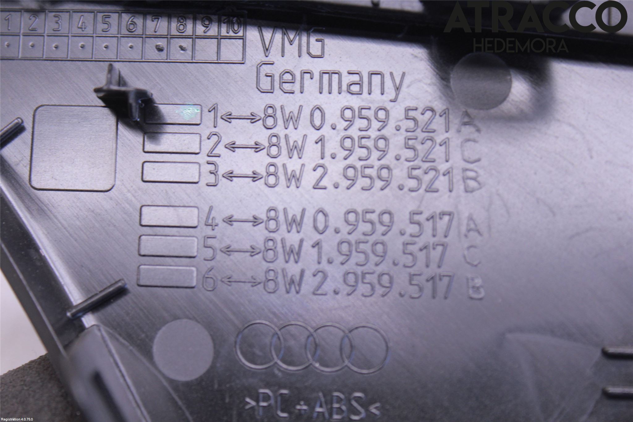 Audi A4/S4 B9 16-19 Innr Dørhandtak V Indre