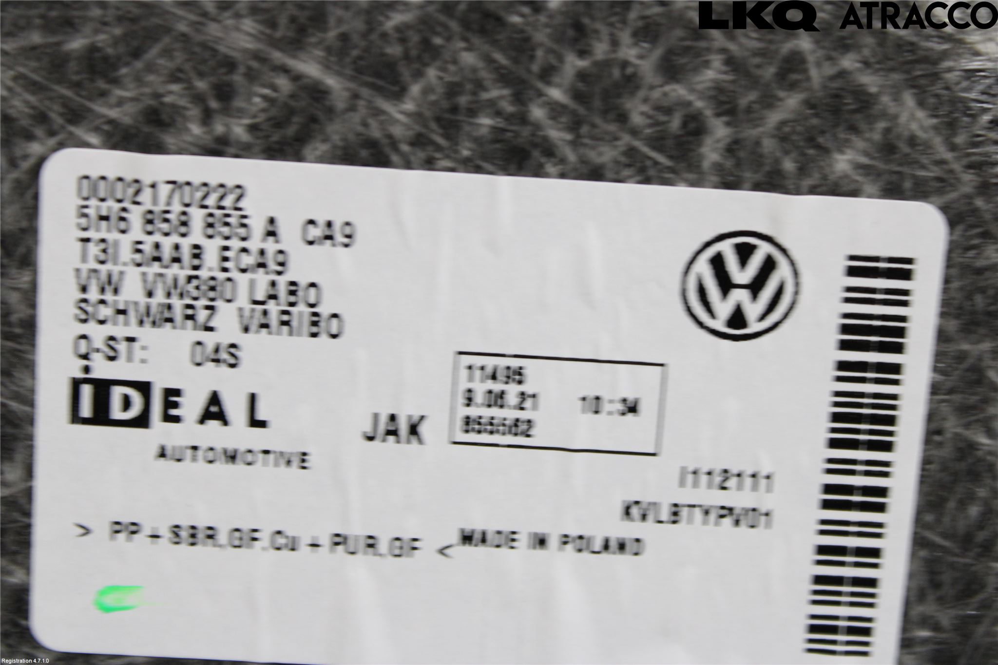 Volkswagen VW GOLF / E-GOLF VIII 20- Bakluke Bun (Utgår 5023)