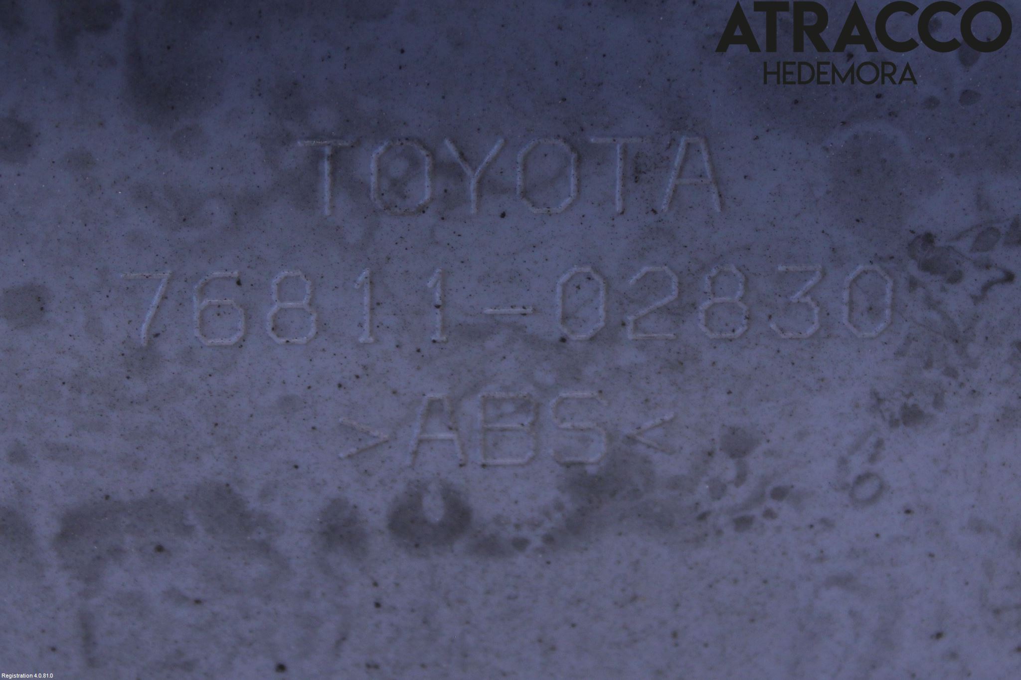 Toyota AURIS 13-19 Refleksplate - Skiltplate