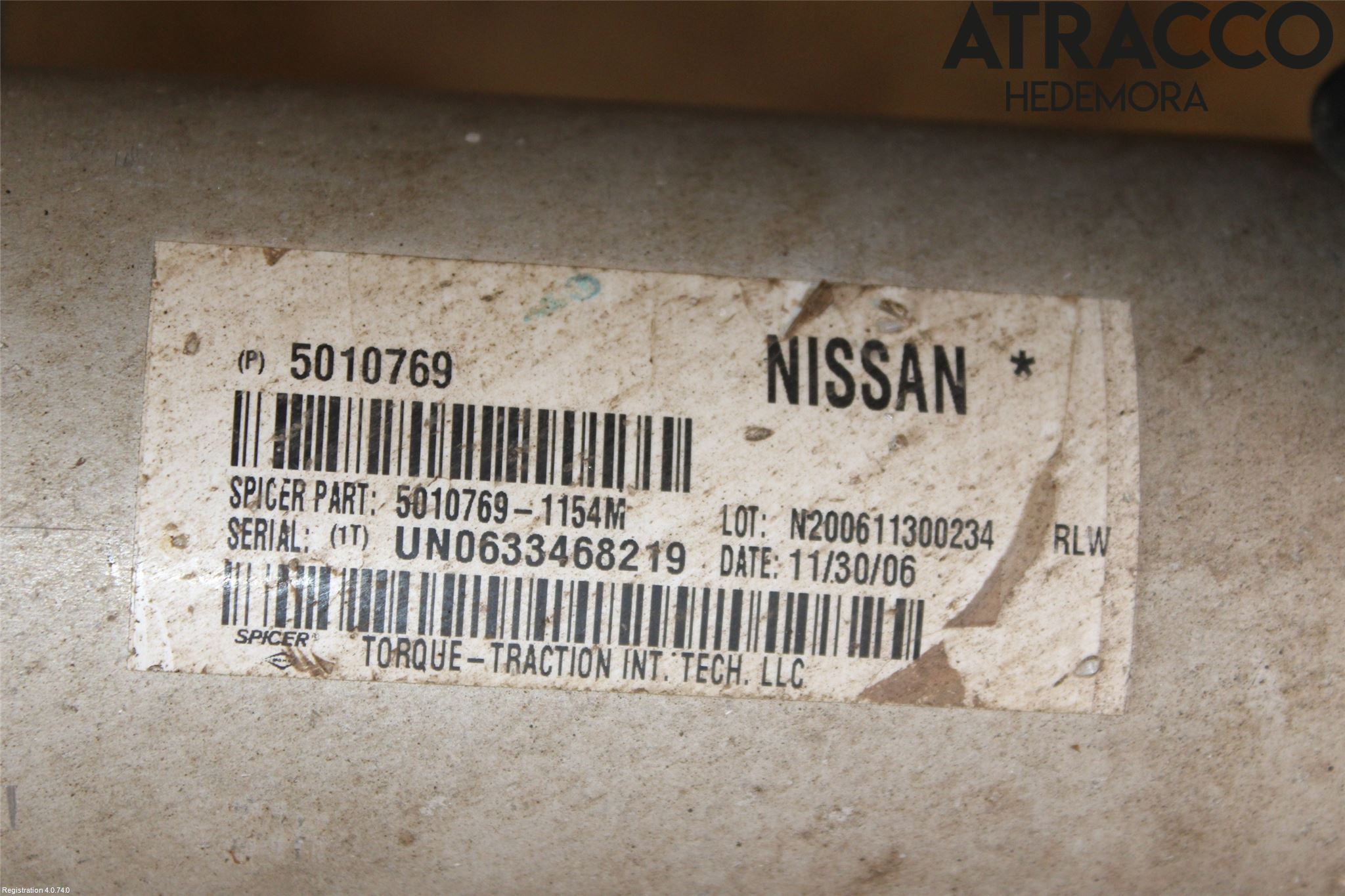 Nissan NAVARA 05-16 Mellomaksel Bakre