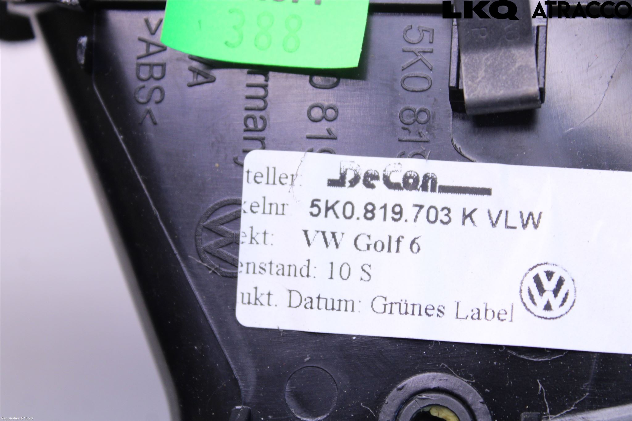 Volkswagen VW GOLF VI 09-13 Dashbord Kanal - Dyse