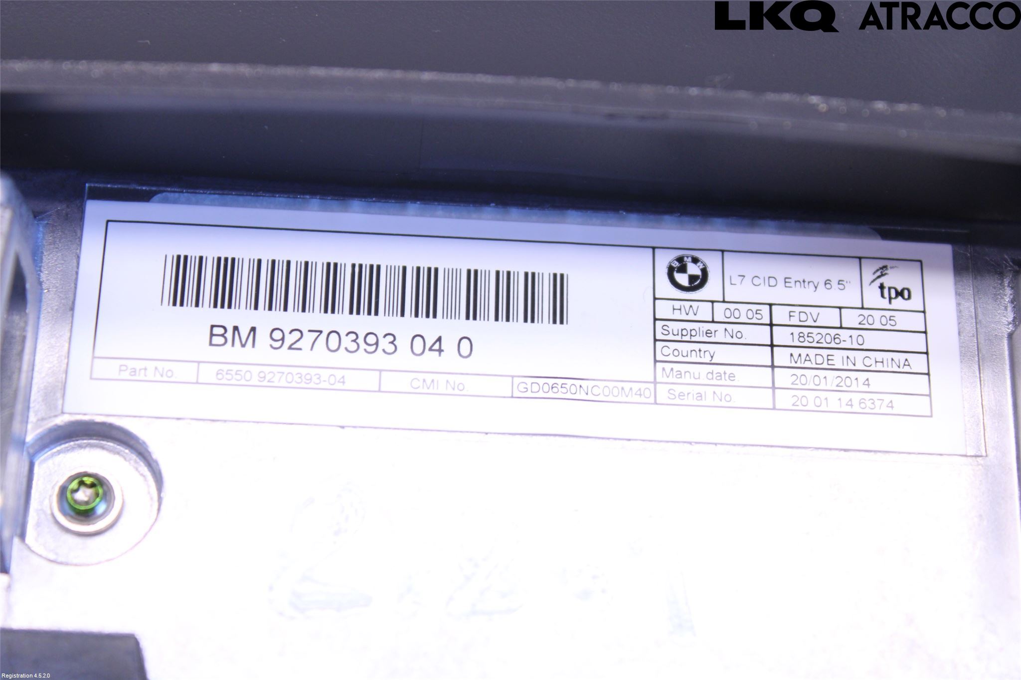 BMW 3 F30/F31/F80 12-19 Instr Skjerm Dvd-Gps-Ac-Tlf