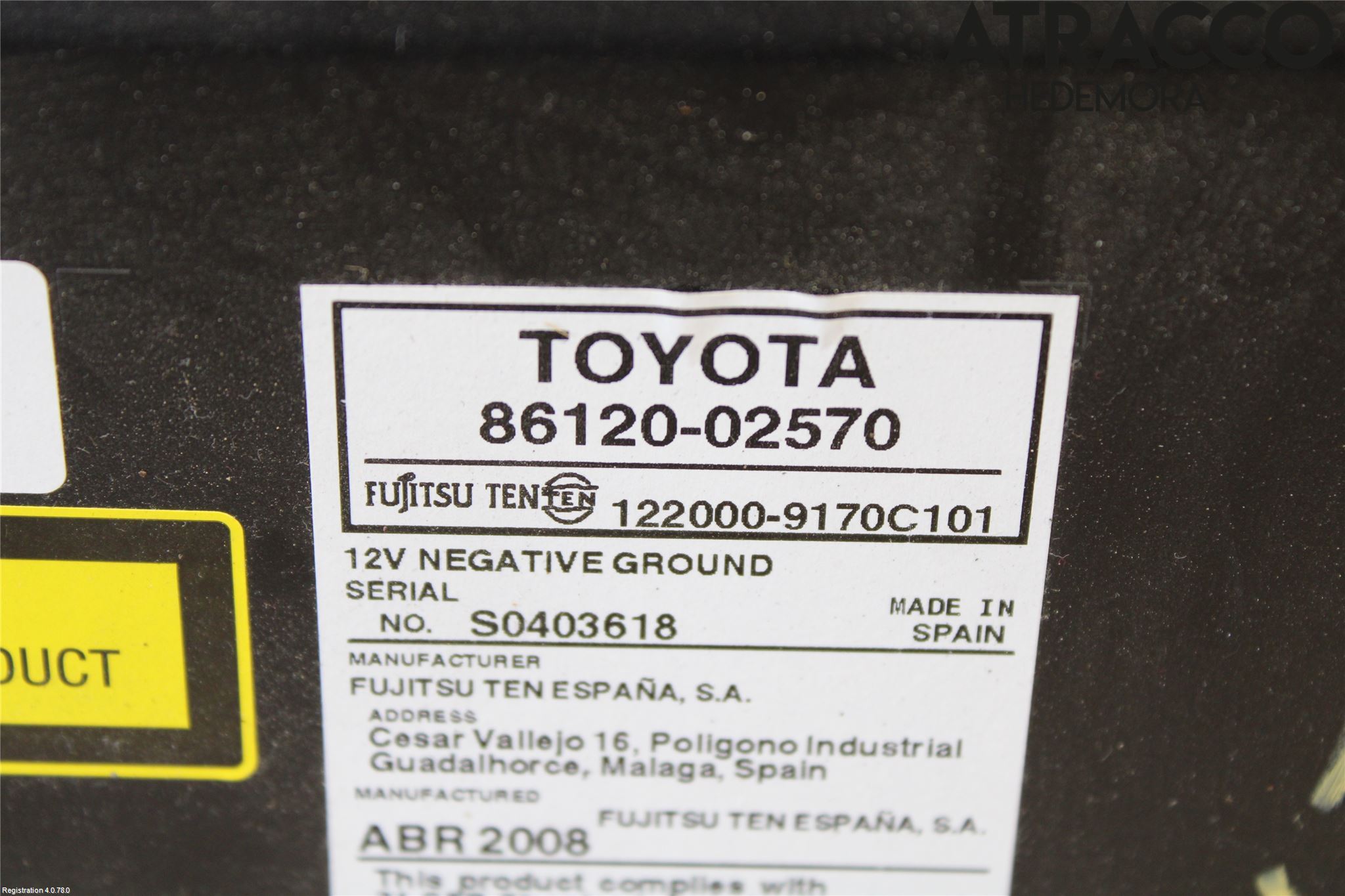 Toyota AURIS 07-09 Stereo Radio Med Cd