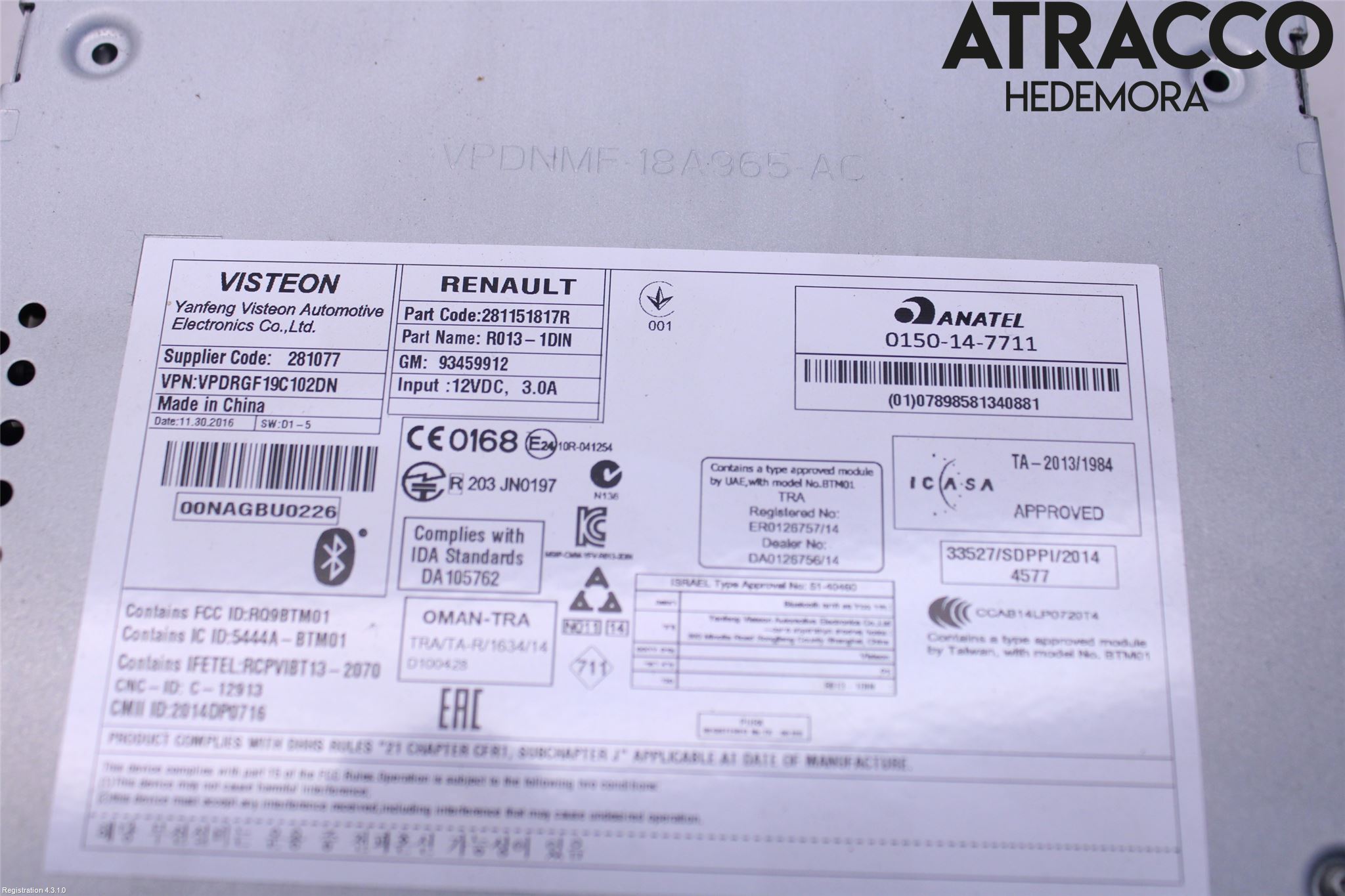 Opel VIVARO 15-19 Stereo Radio