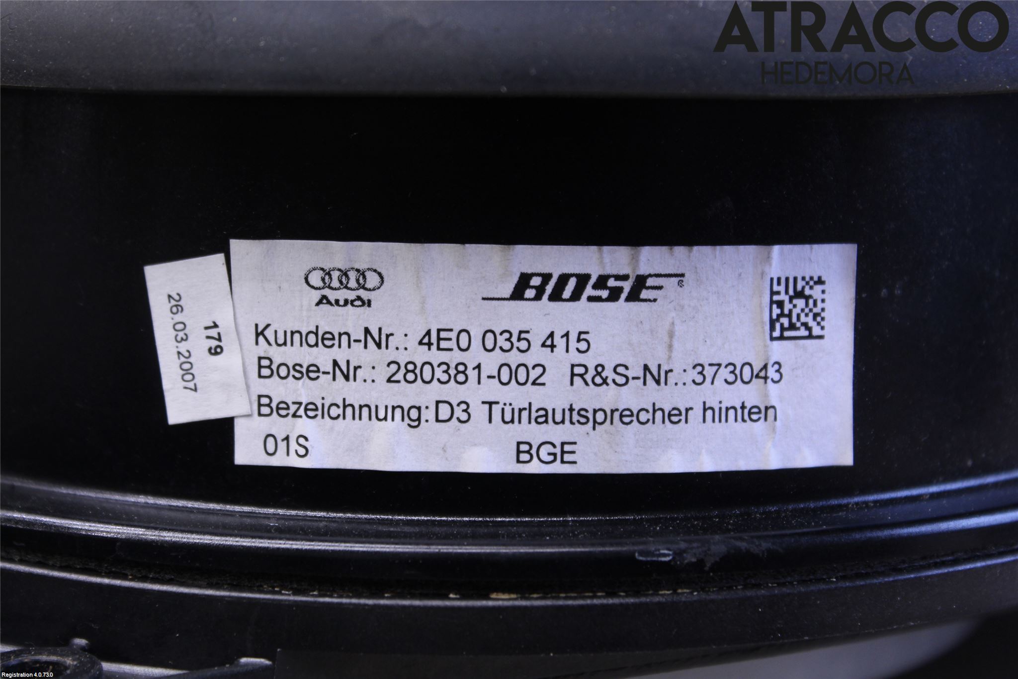 Audi A8/S8 4E  02-09 Innr Høyttaler