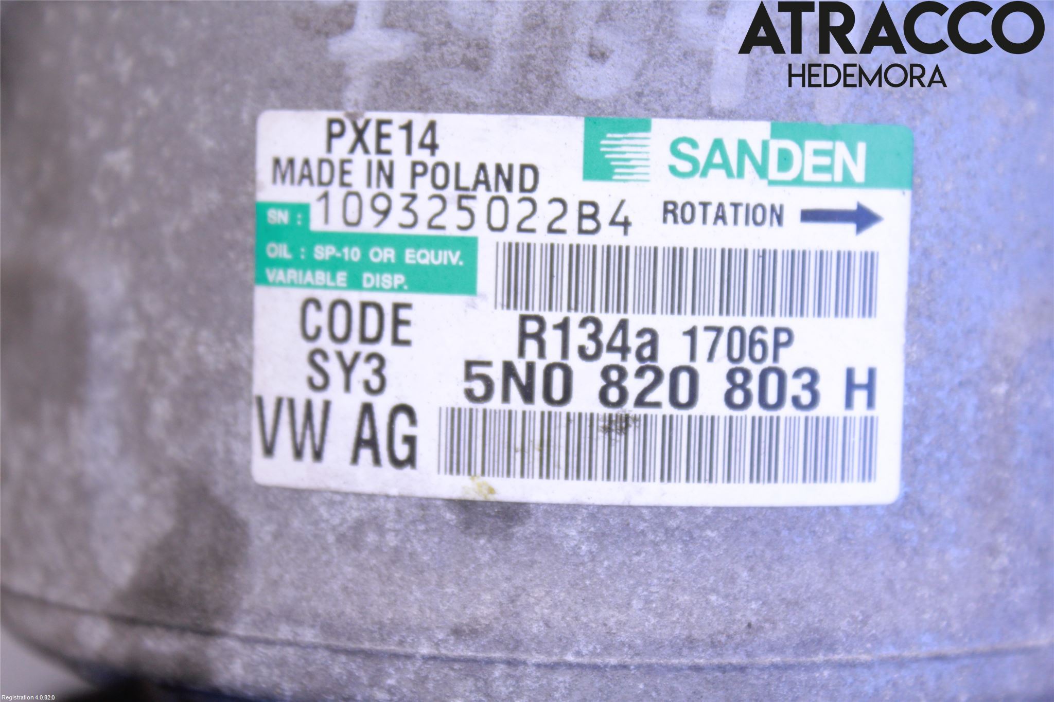 Audi A3/S3 05-13 Varme Ac Kompressor