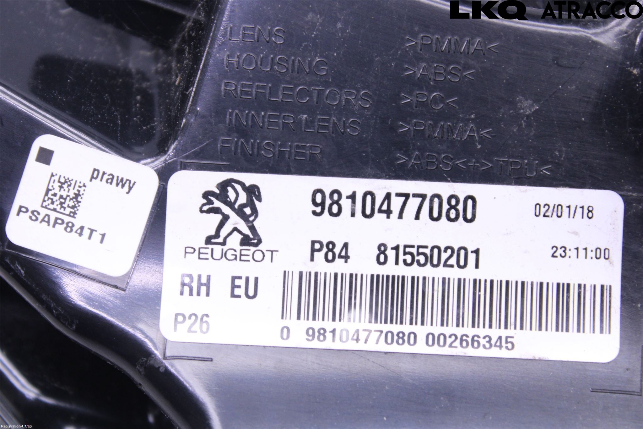 Peugeot 3008 17-24 Baklykt Høyre