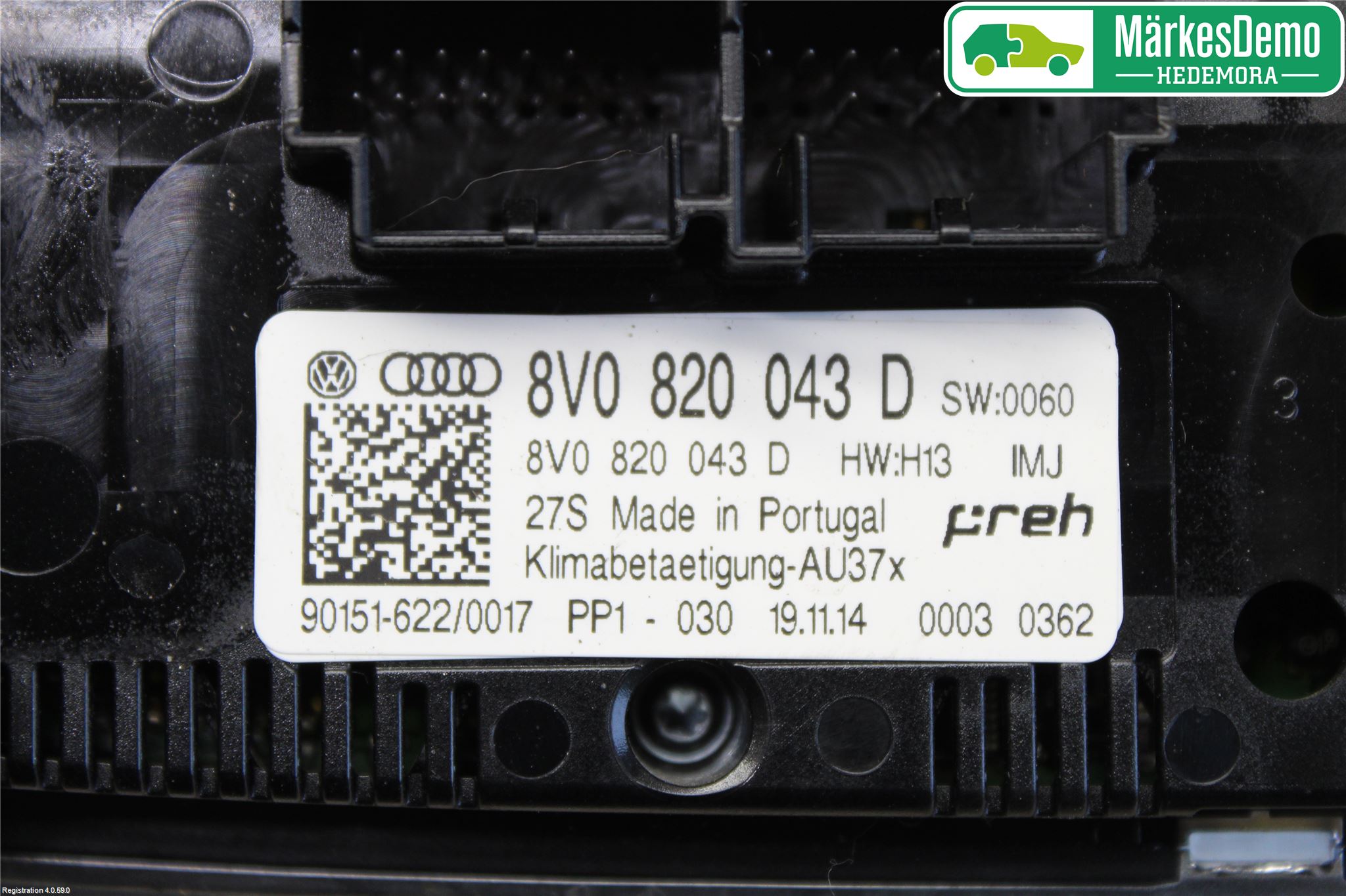 Audi A3/S3 8V 13-20 Varme Ac Betjening-Display
