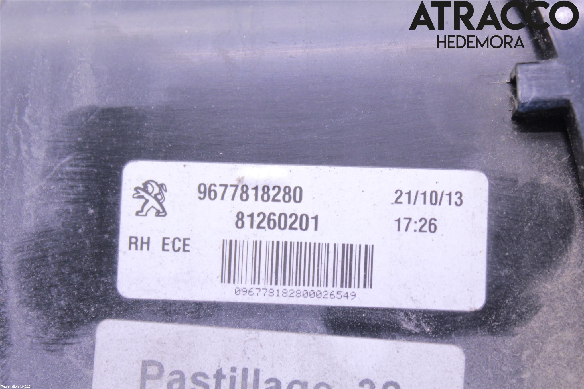 Peugeot 308 14-21 Baklykt Høyre  På Luke(Indre)