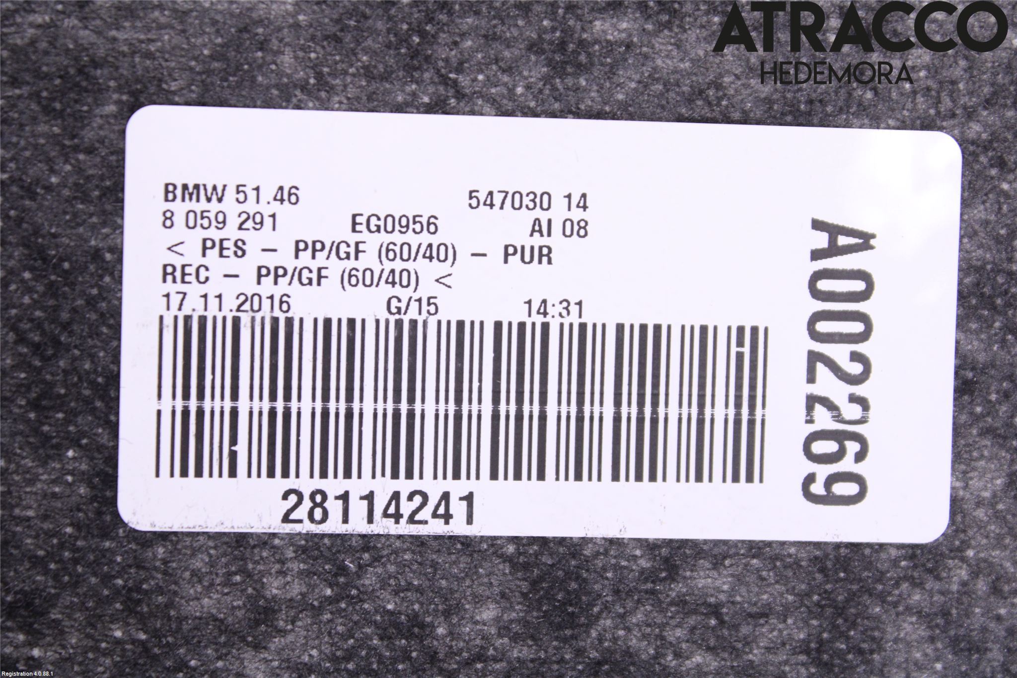 BMW 4 F32/F33/F82/F83 13-20 Innr Hattehylle