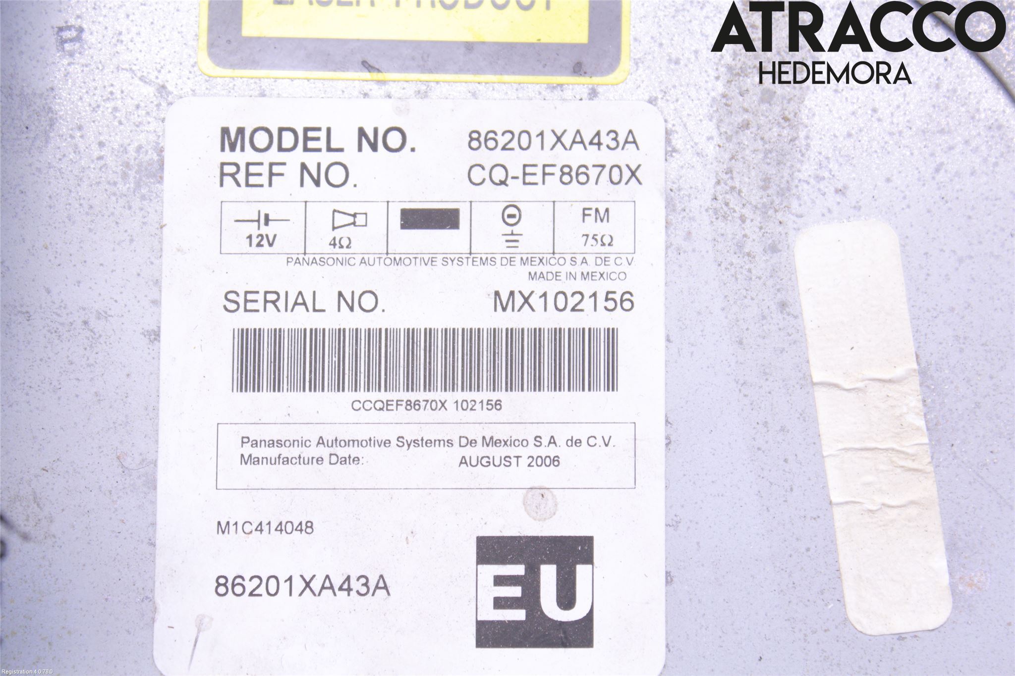 Subaru B9 TRIBECA  06-07 Stereo Radio Med Cd