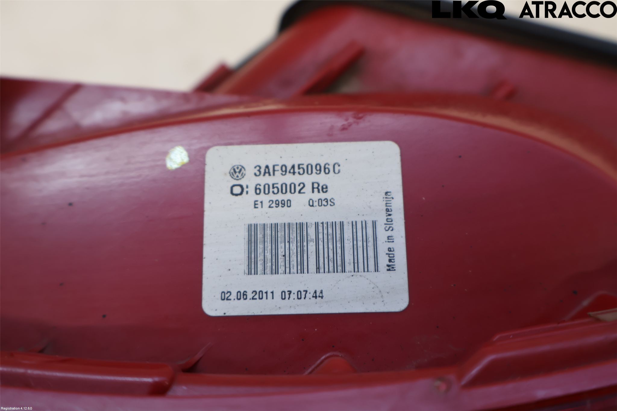 Volkswagen VW PASSAT 11-14 Baklykt Høyre