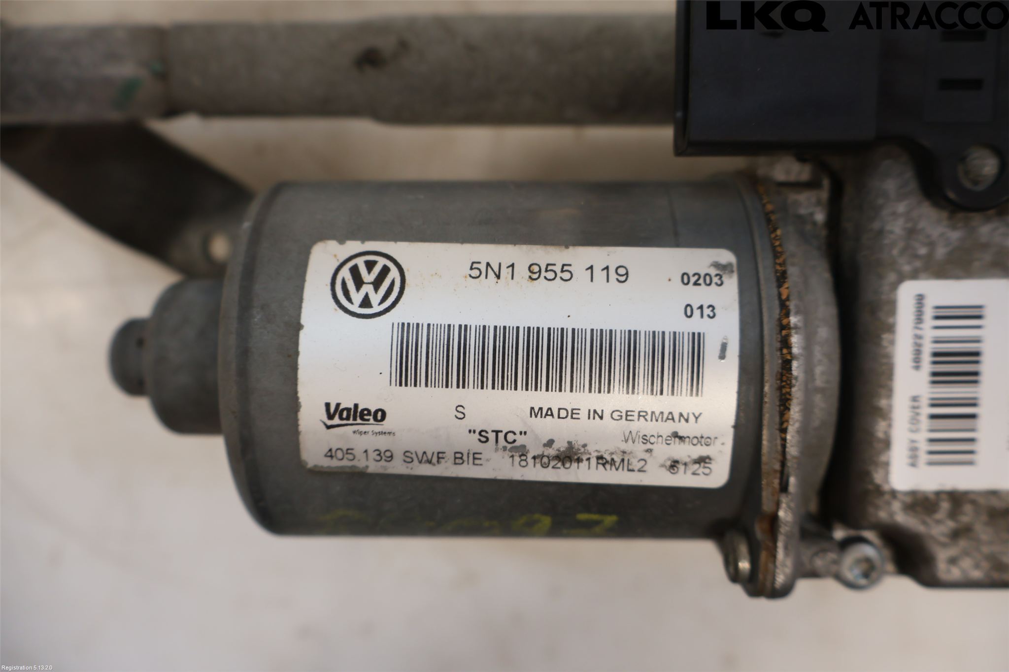 Volkswagen VW TIGUAN 07-16 Viskeroverføring Frontrute