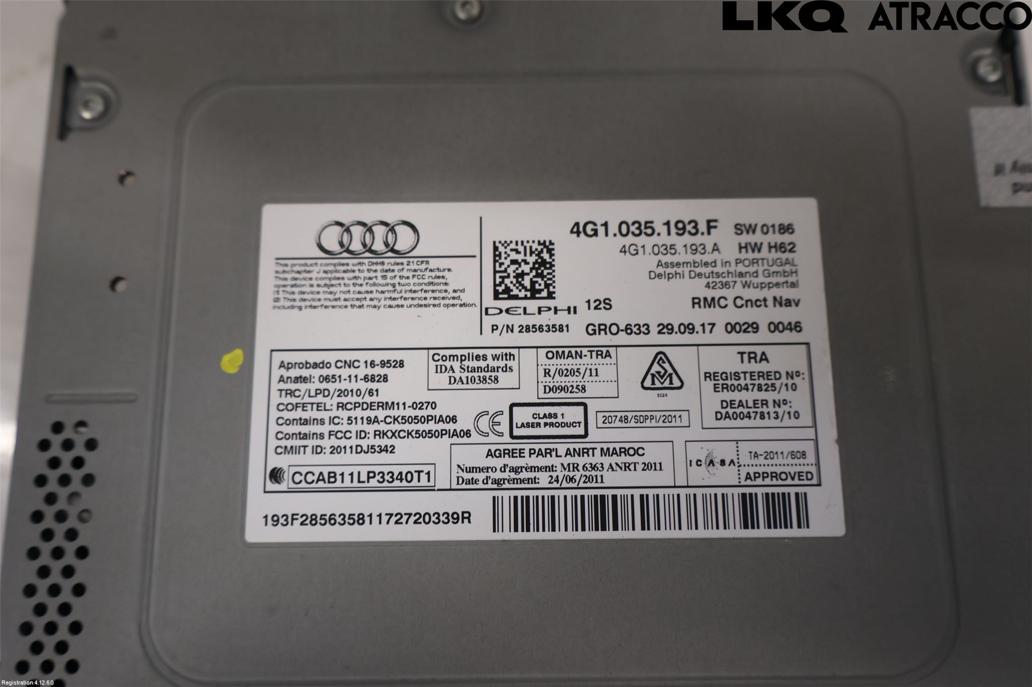 Audi A6/S6 4G 11-18 Stereo Radio Med Cd