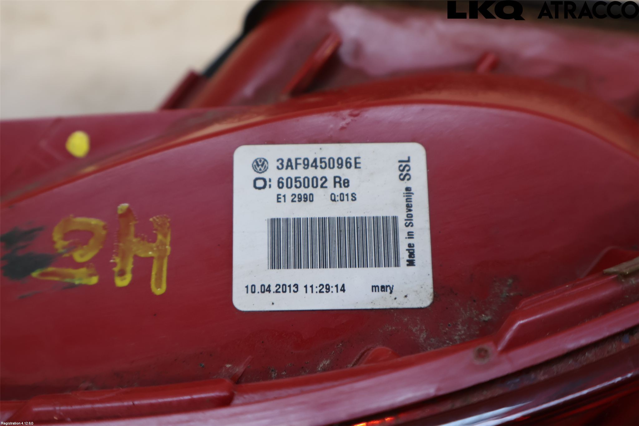Volkswagen VW PASSAT 11-14 Baklykt Høyre