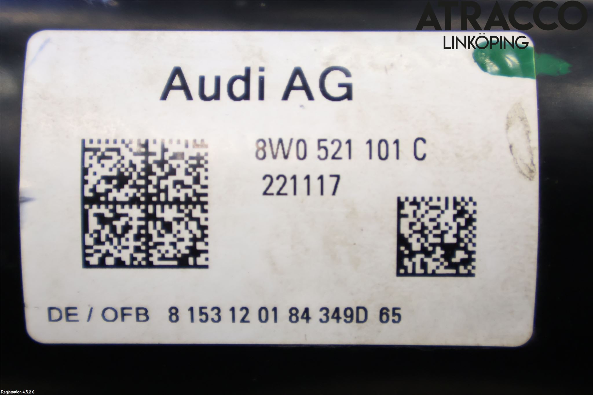 Audi A4/S4 B9 16-19 Mellomaksel Kompl
