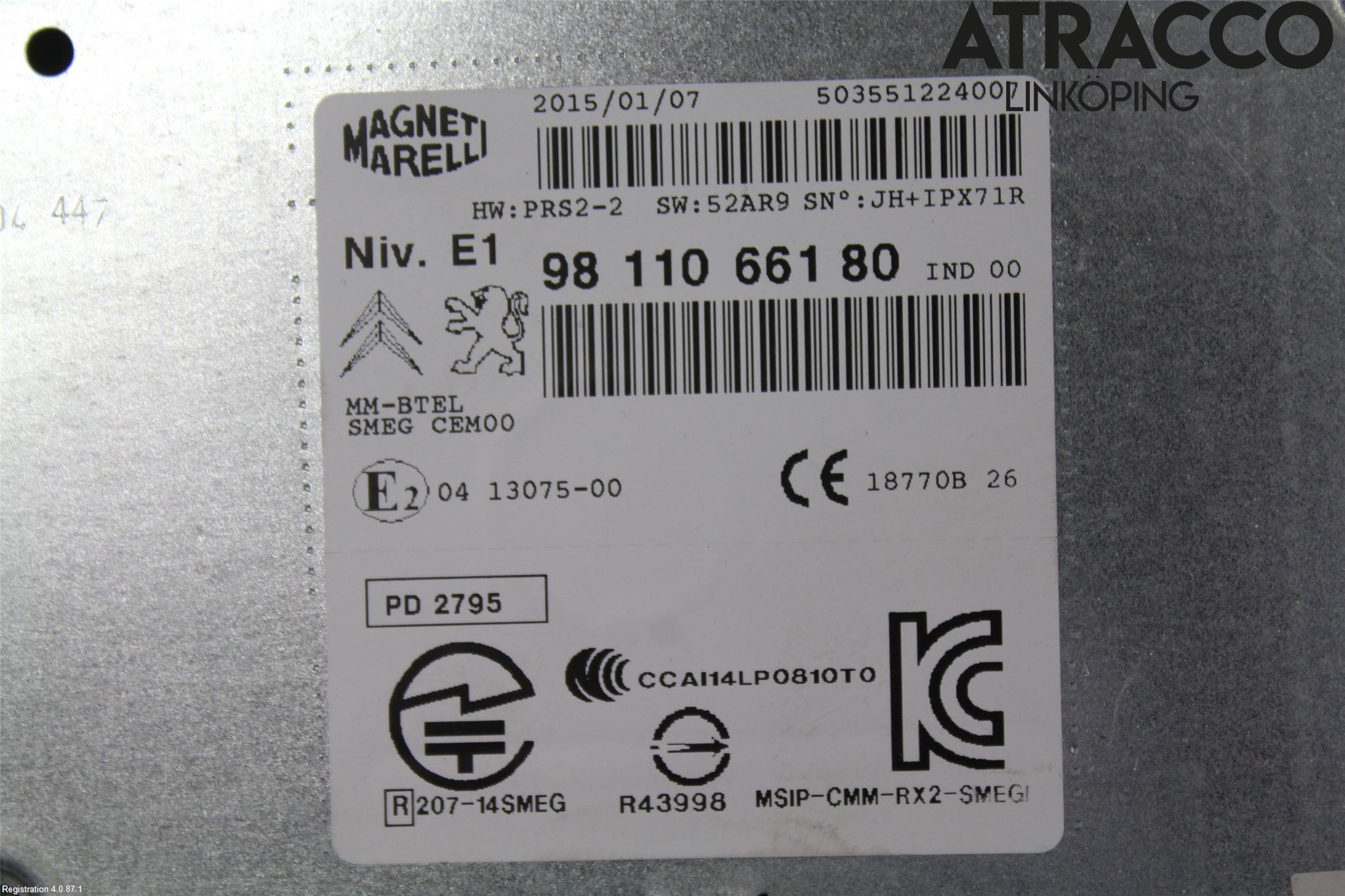 Peugeot 208 12-15 Stereo Radio Med Cd