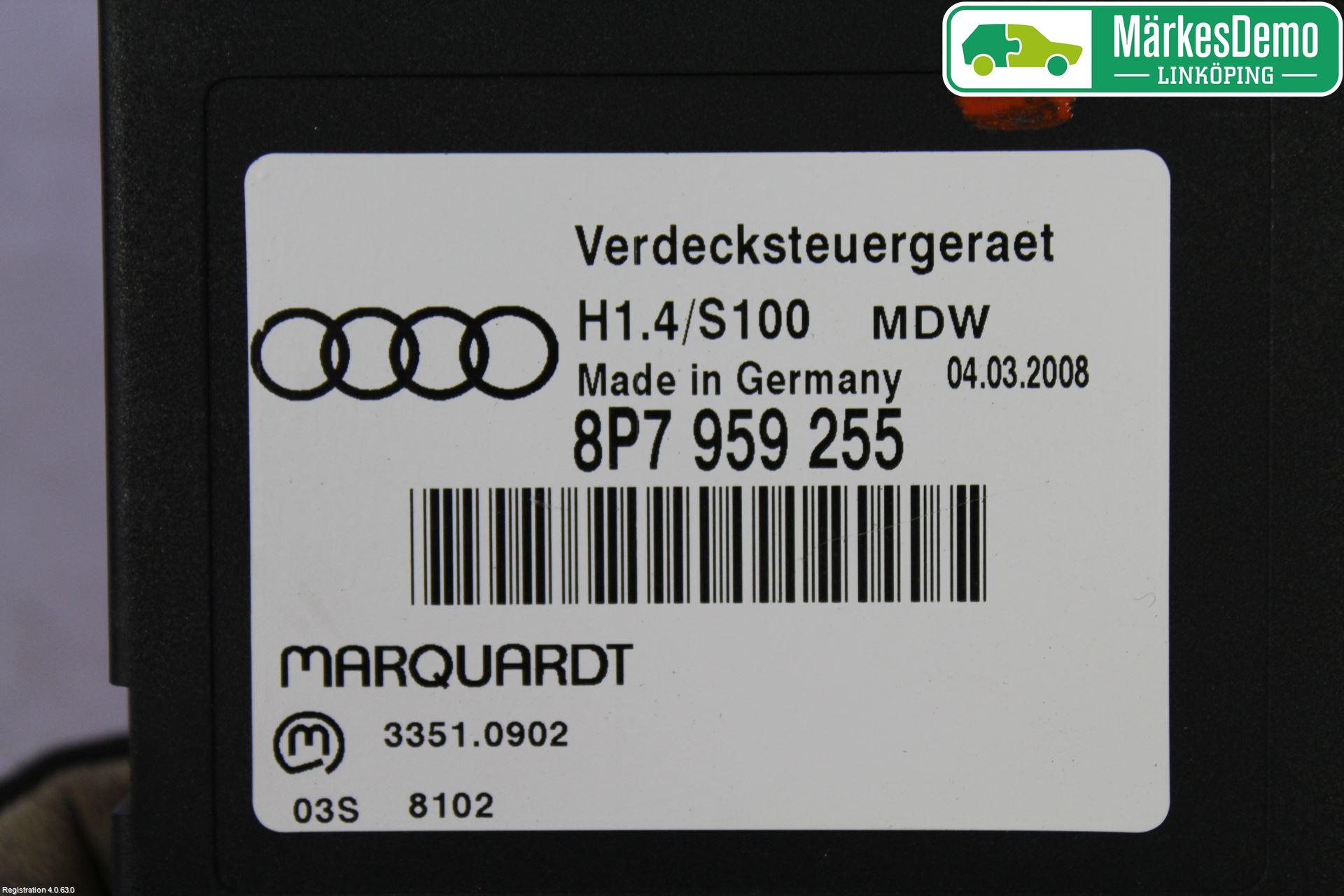 Audi A3/S3 05-13 Styreenhet Takluke