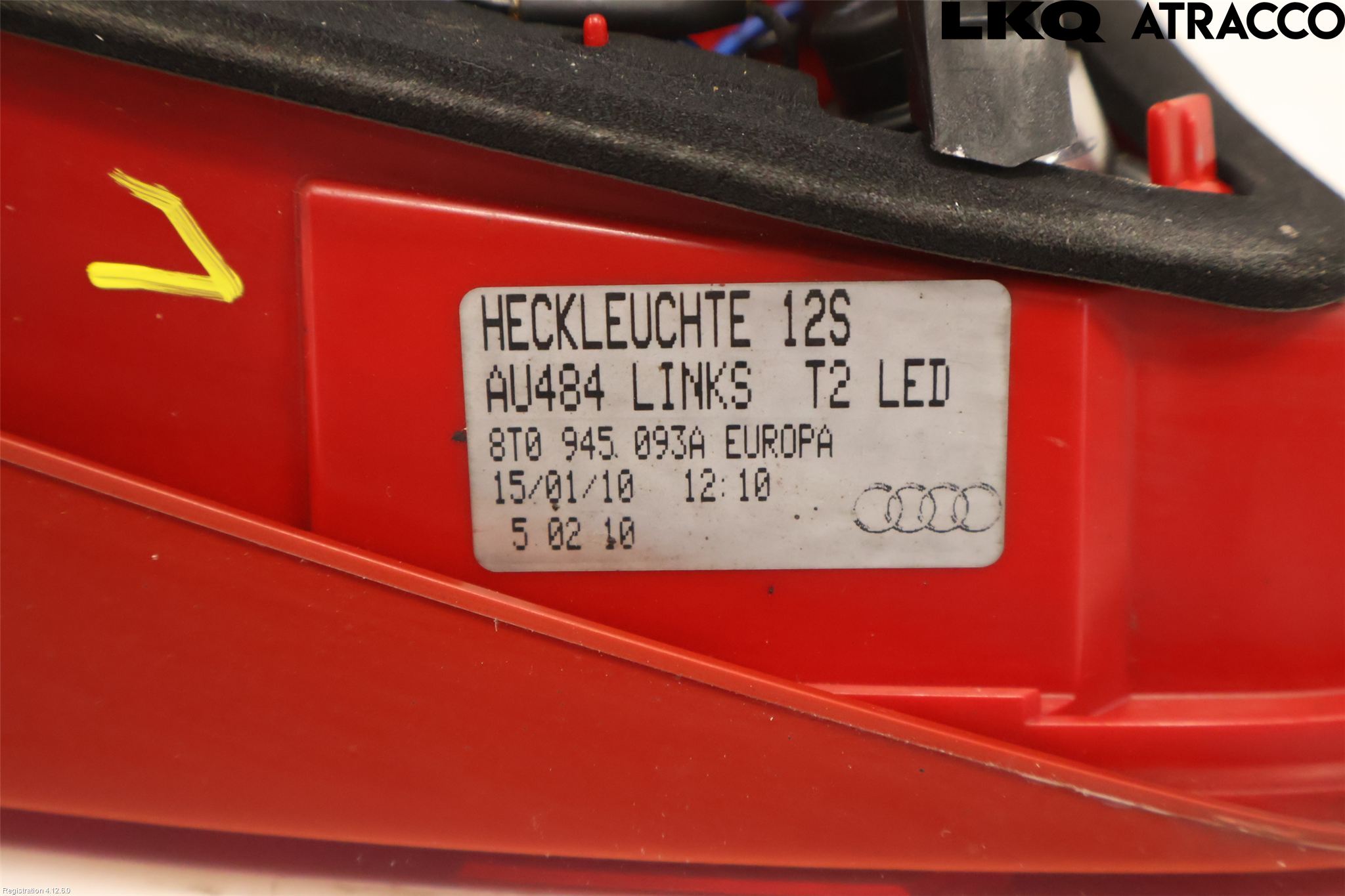 Audi A5 07-16 Baklykt Venstre  På Luke(Indre
