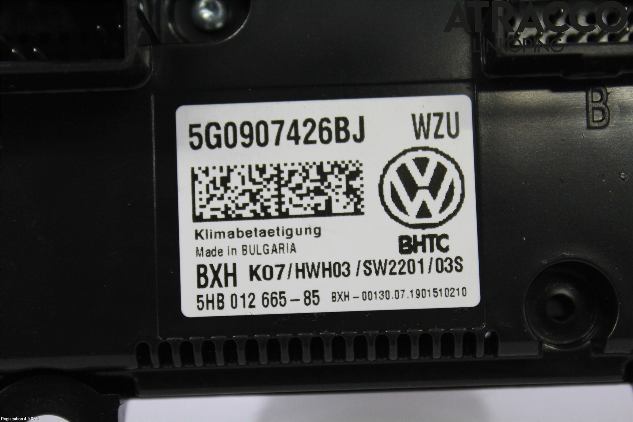 Volkswagen VW GOLF / E-GOLF VII 13-20 Varme Ac Betjening-Display