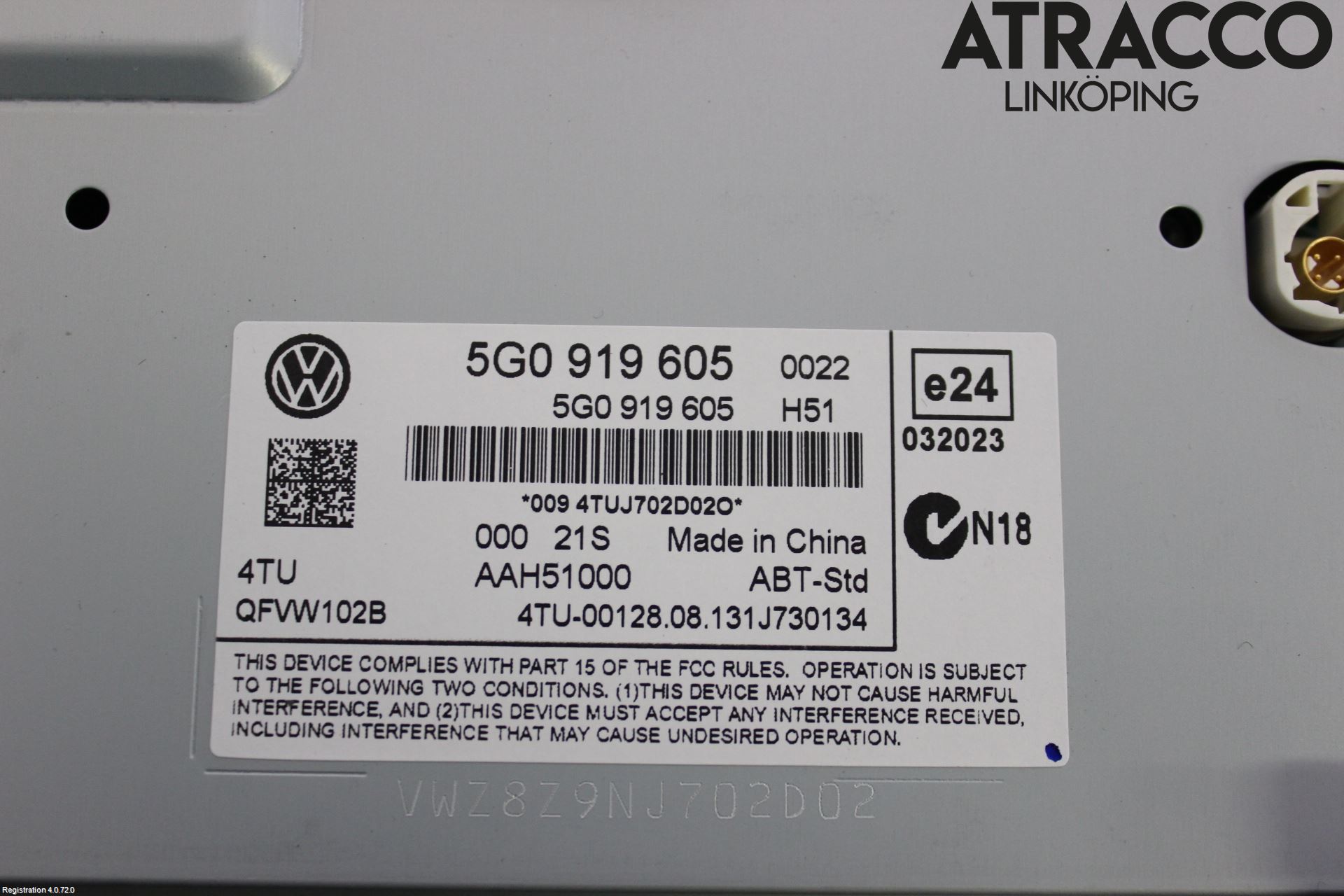 Volkswagen VW GOLF / E-GOLF VII 13-20 Multifunktionsdisplay