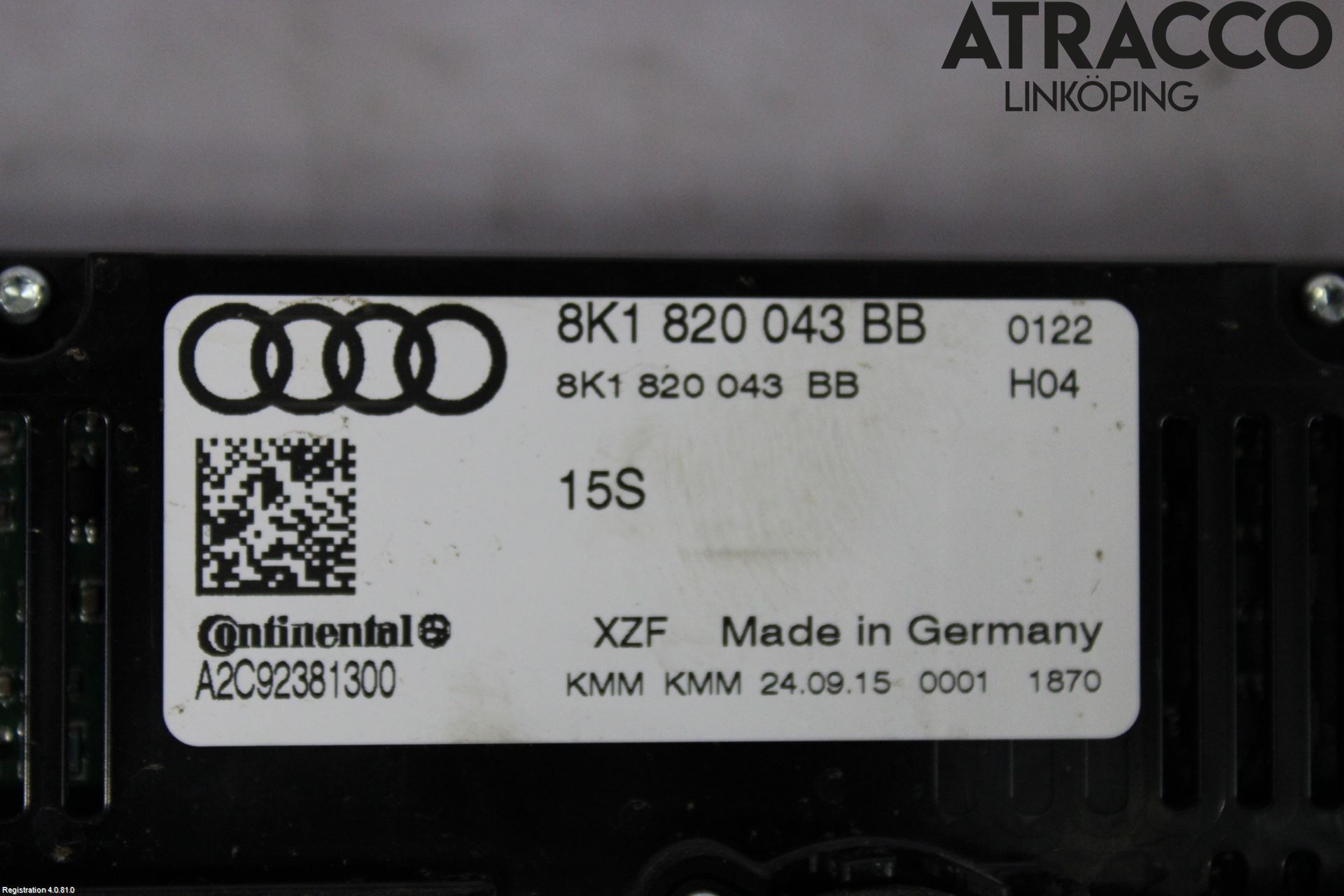 Audi Q5 09-16 Varme Ac Betjening-Display