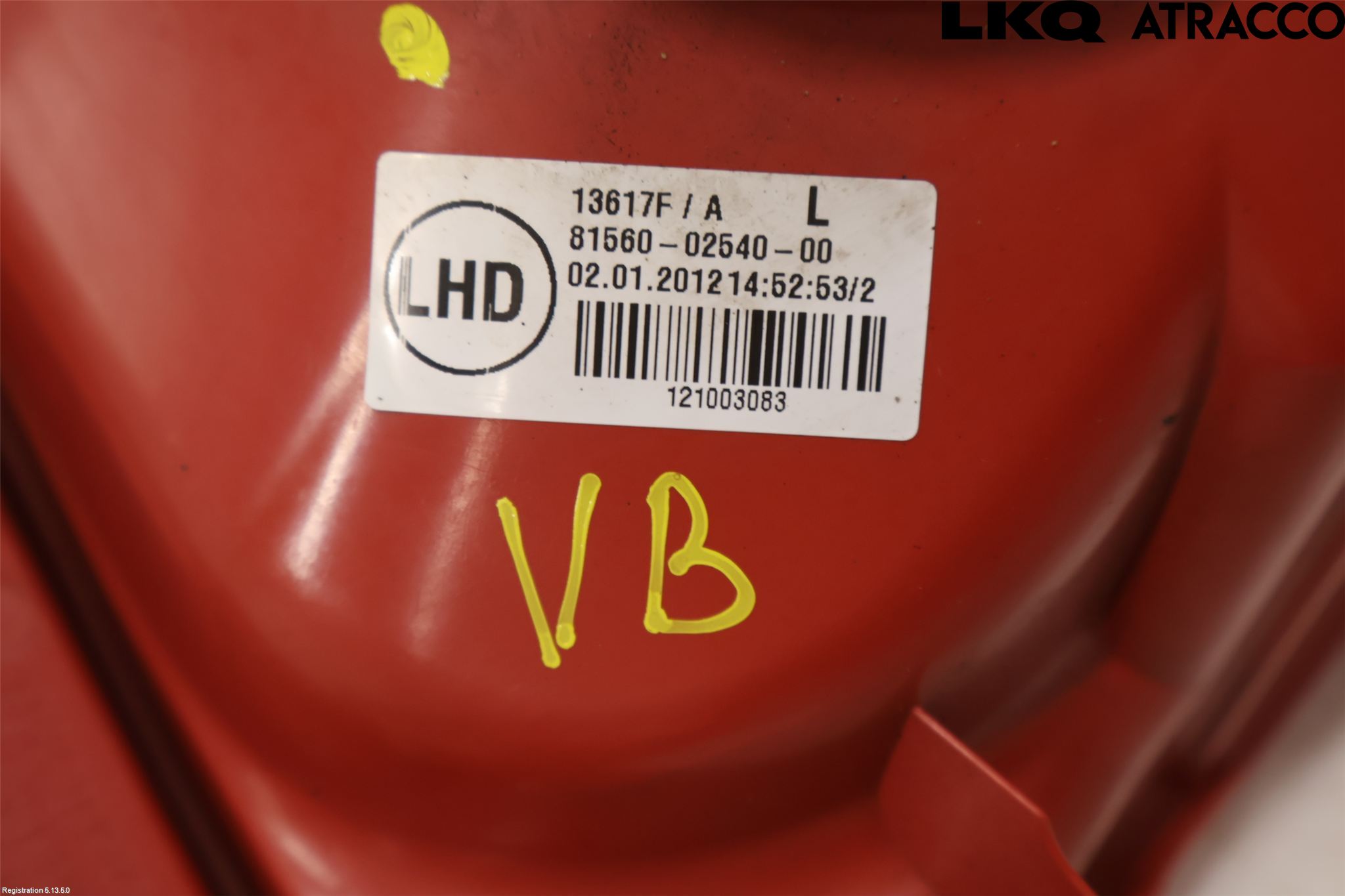 Toyota AURIS 10-12 Baklykt Venstre