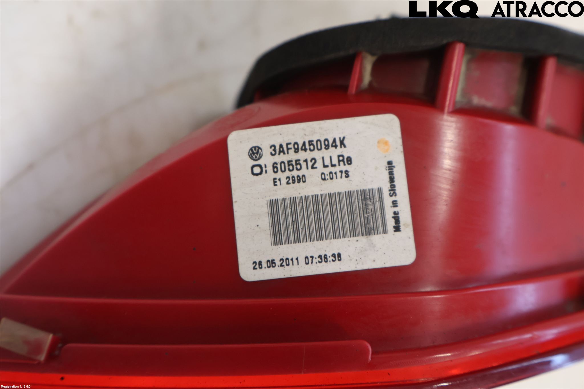 Volkswagen VW PASSAT 11-14 Baklykt Høyre  På Luke(Indre)