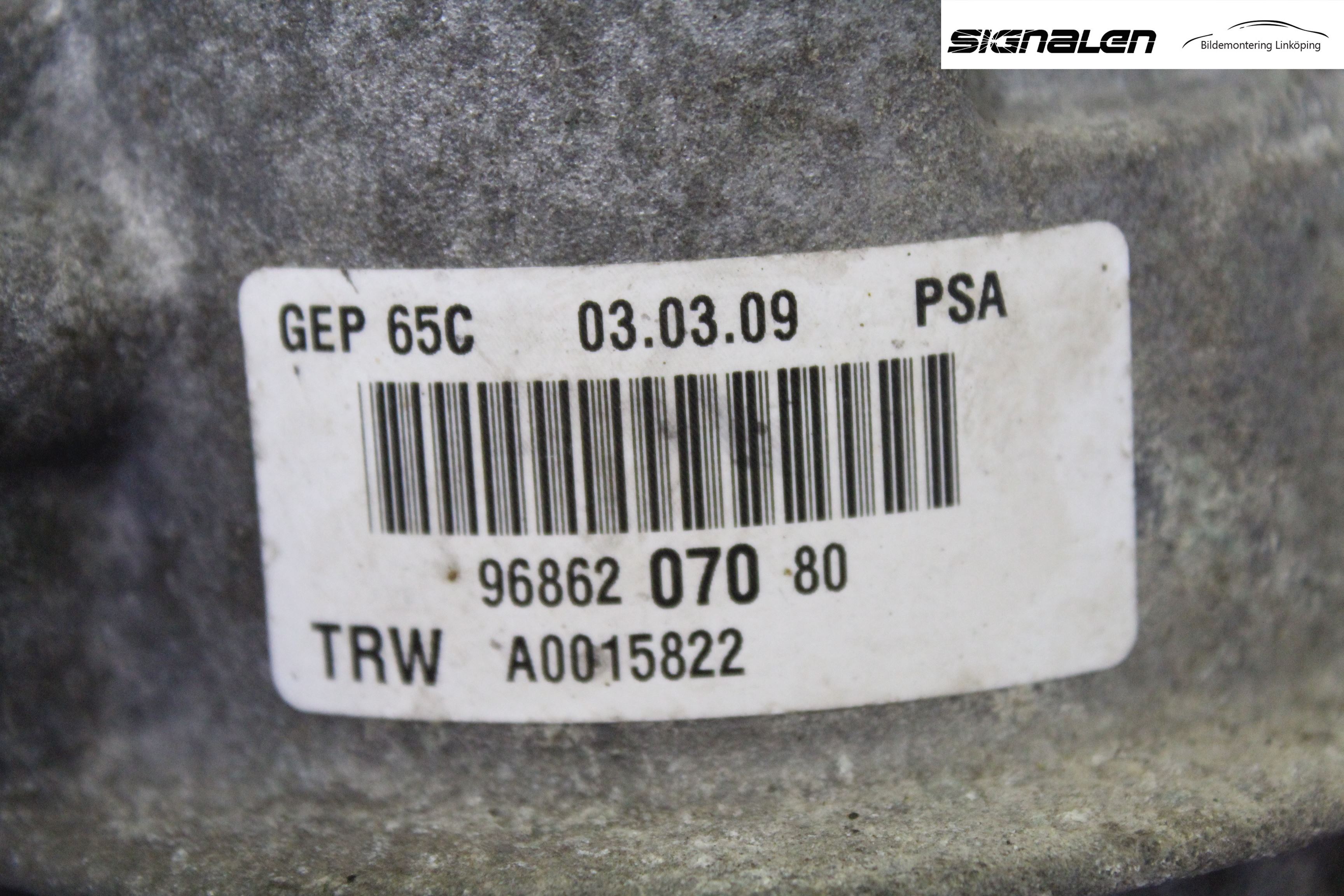 Citroen BERLINGO 08-18 Servostyring Eletrisk Pumpe