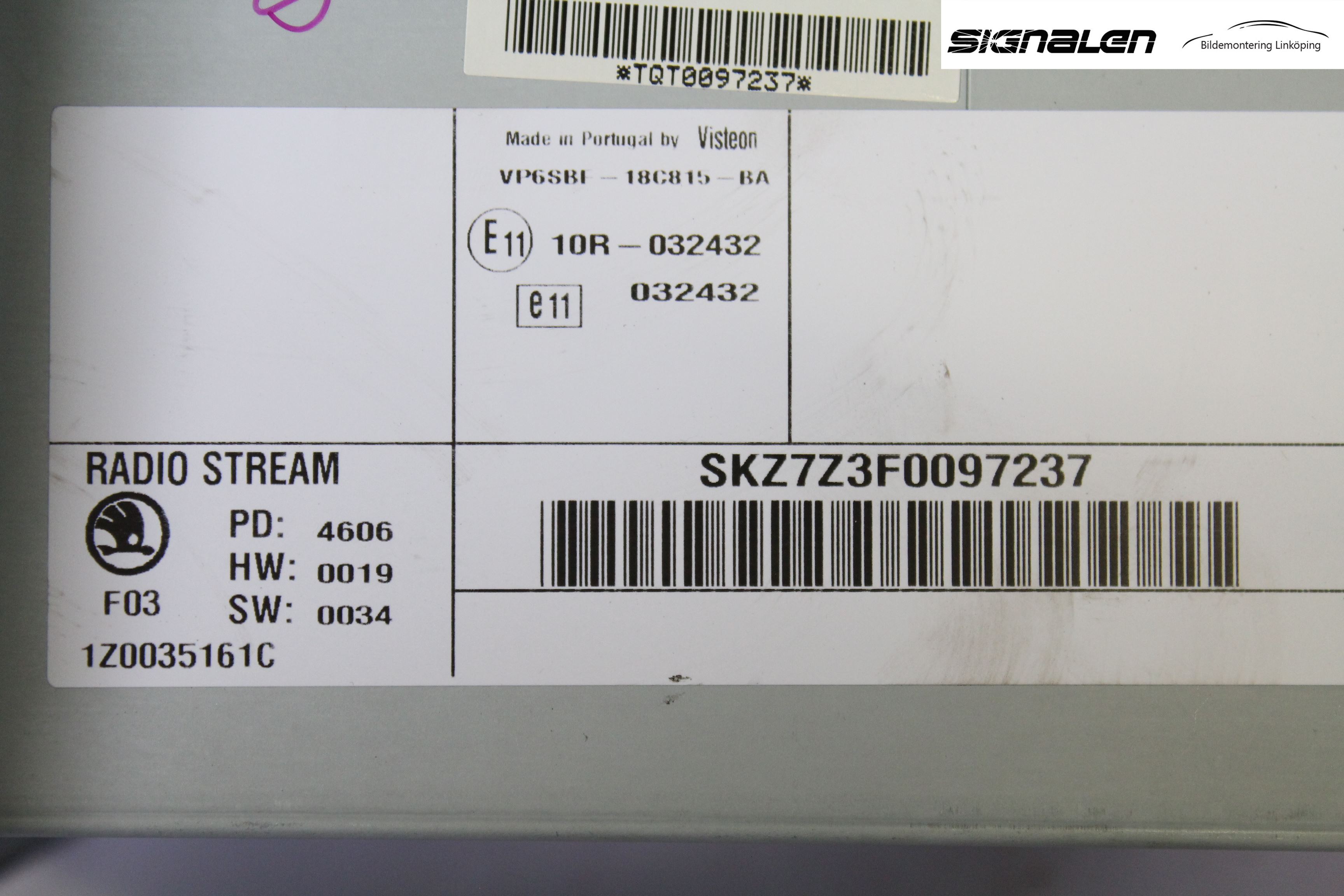 Skoda OCTAVIA (1Z) 05-13 Stereo Radio Med Cd