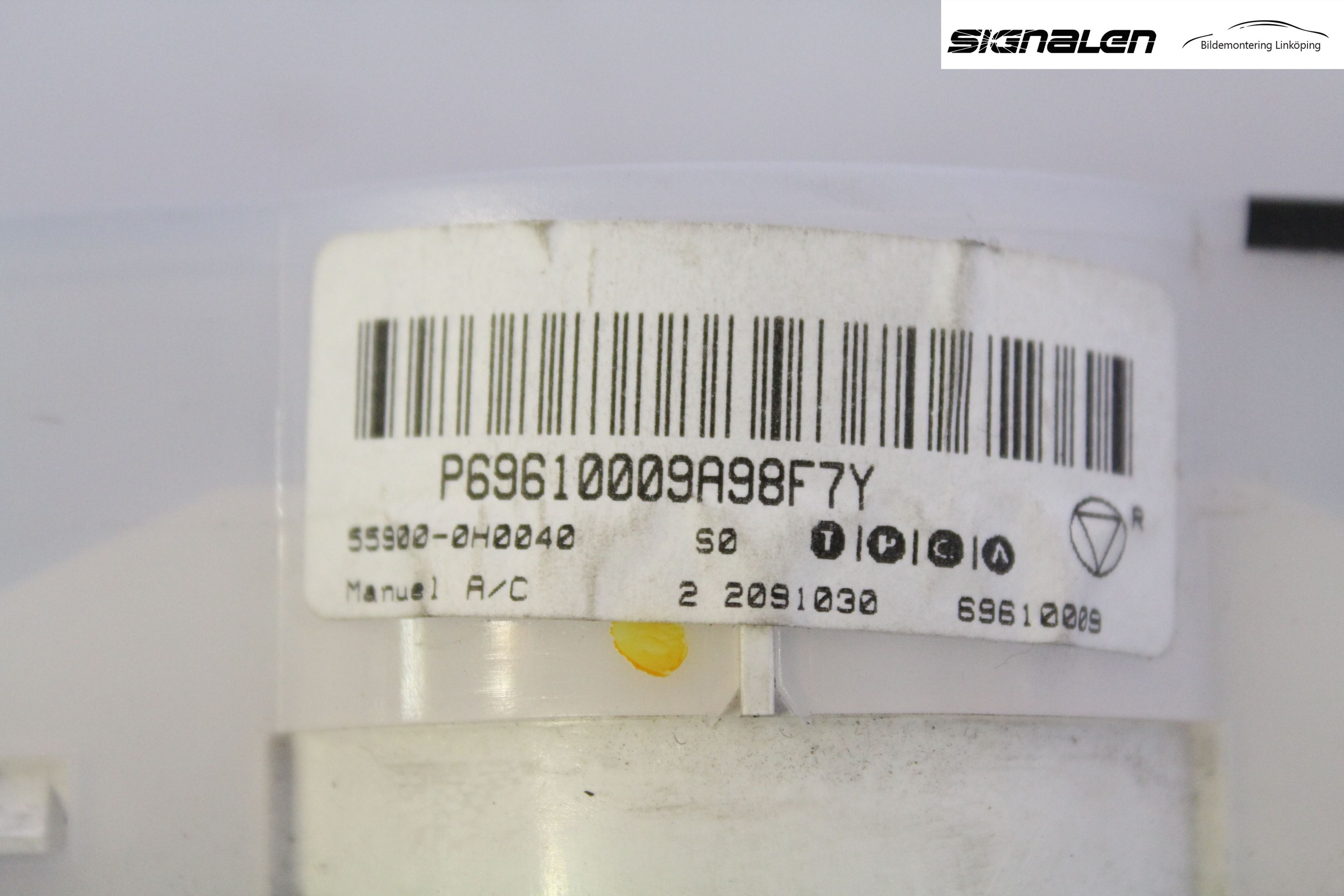 Peugeot 107 Varme Ac Betjening-Display