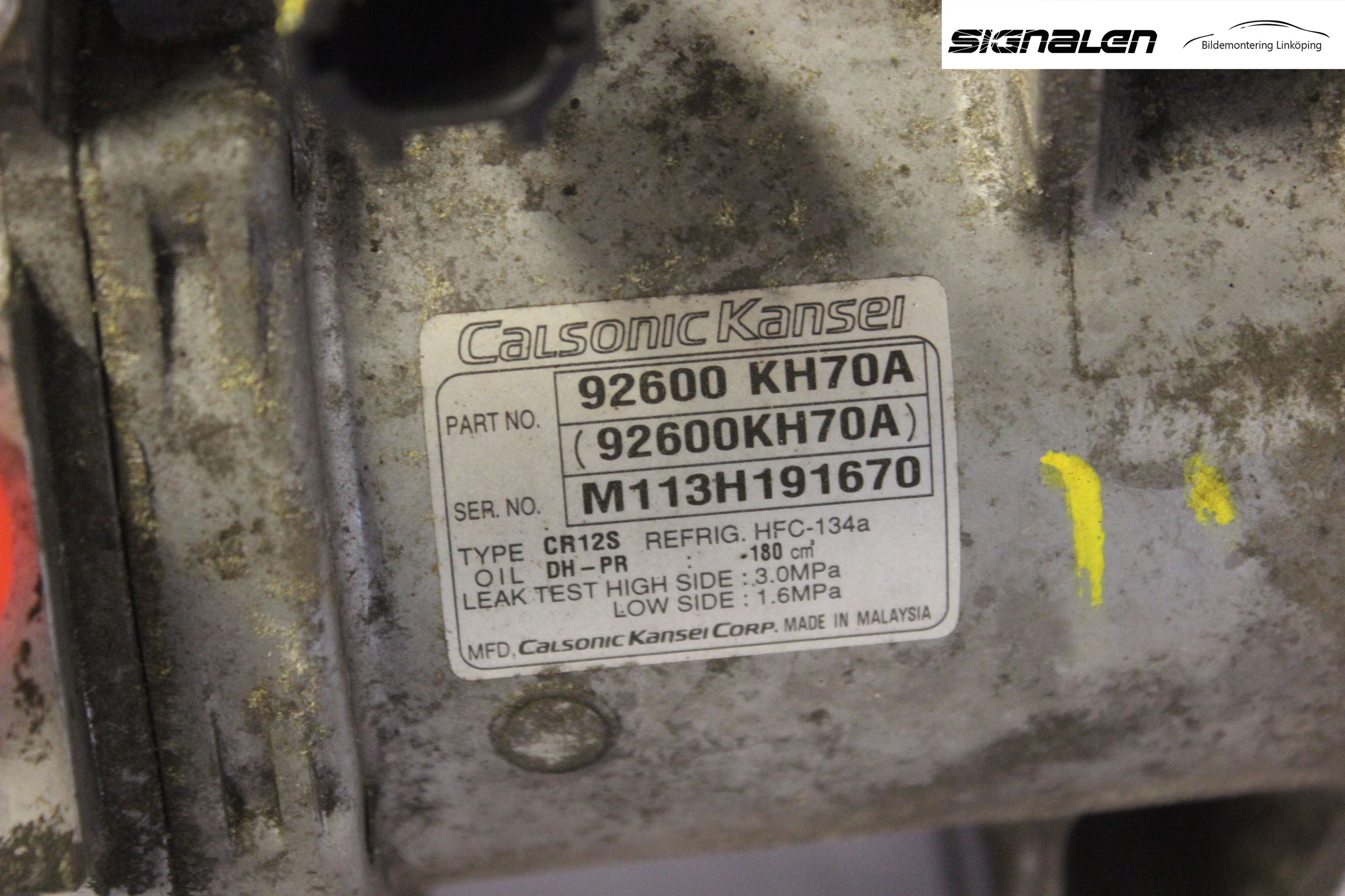 Nissan NAVARA 05-16 Varme Ac Kompressor
