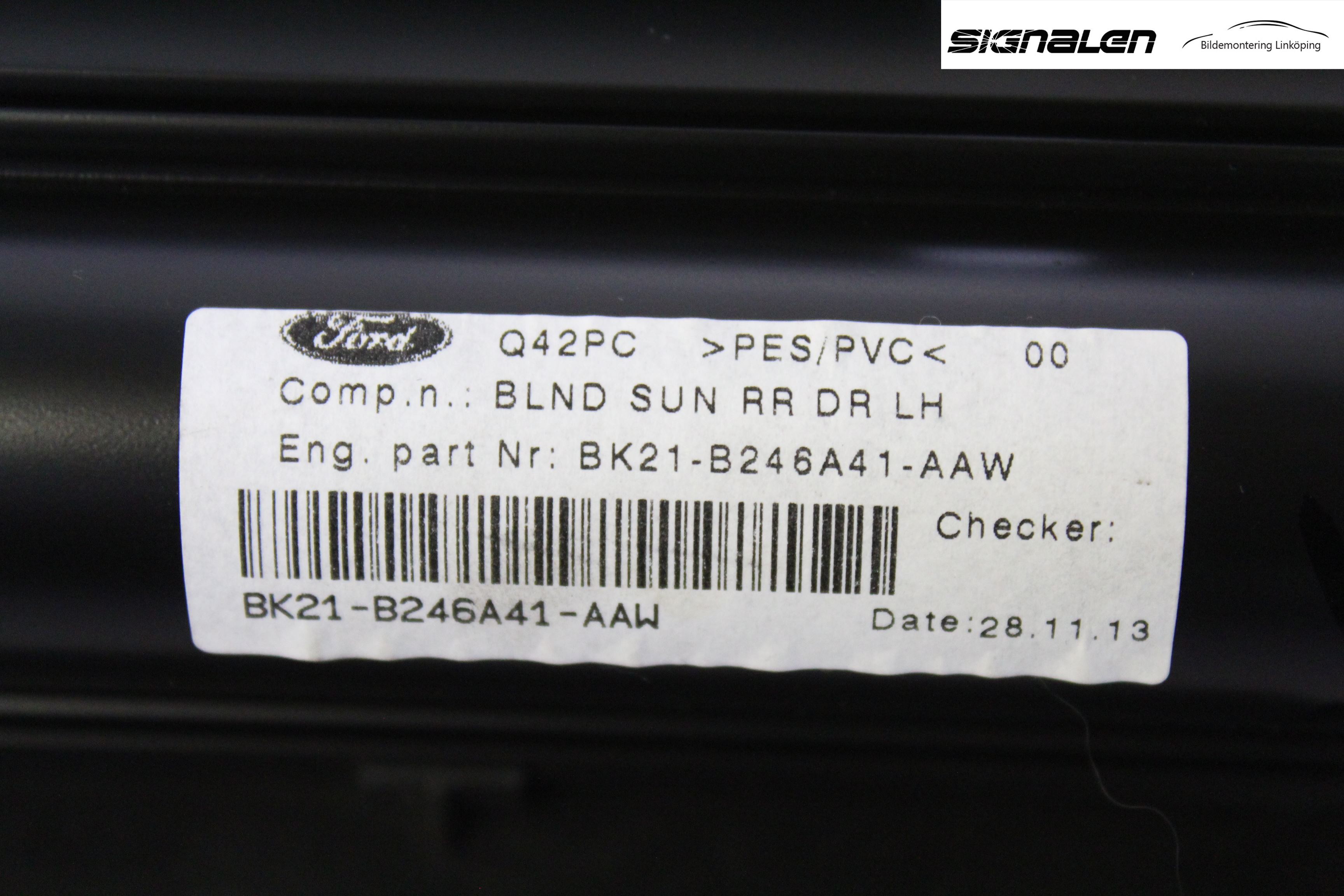 Ford TRANSIT/TOURNEO CUSTOM 13-24 Innr Solskjerm