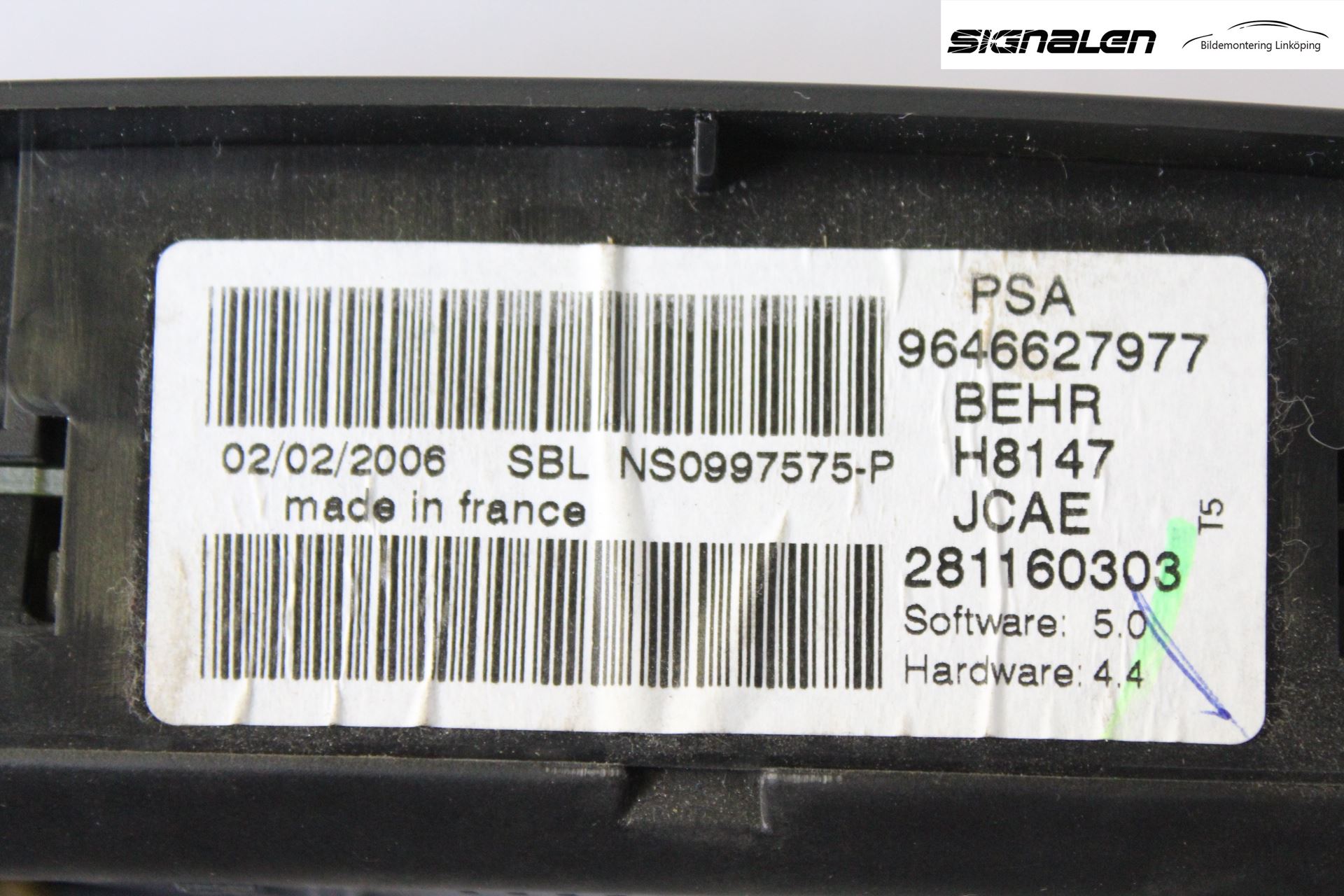 Peugeot 307     05-08 Varme Ac Betjening-Display