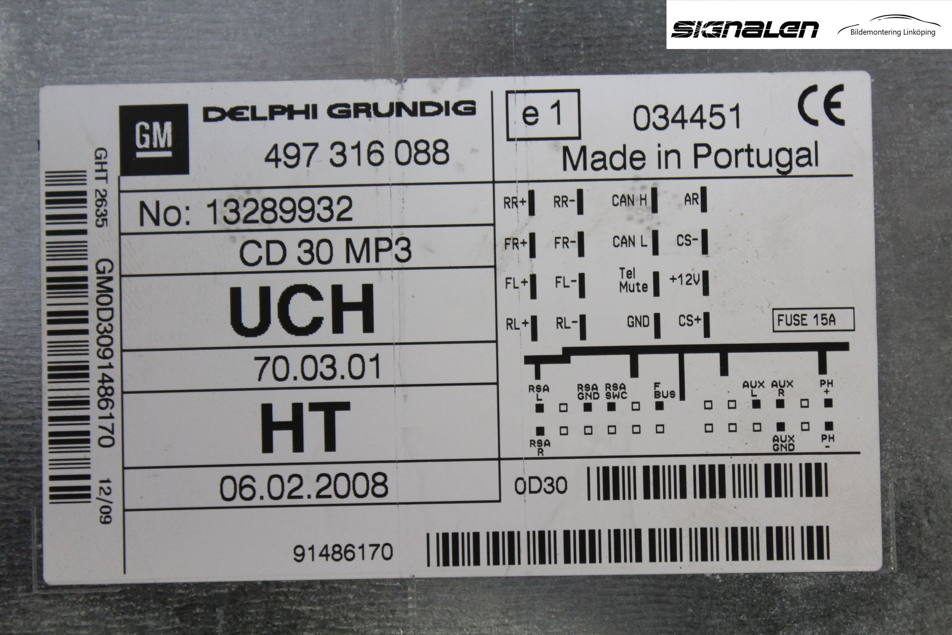 Opel ZAFIRA B 06-14 Stereo Radio Med Cd