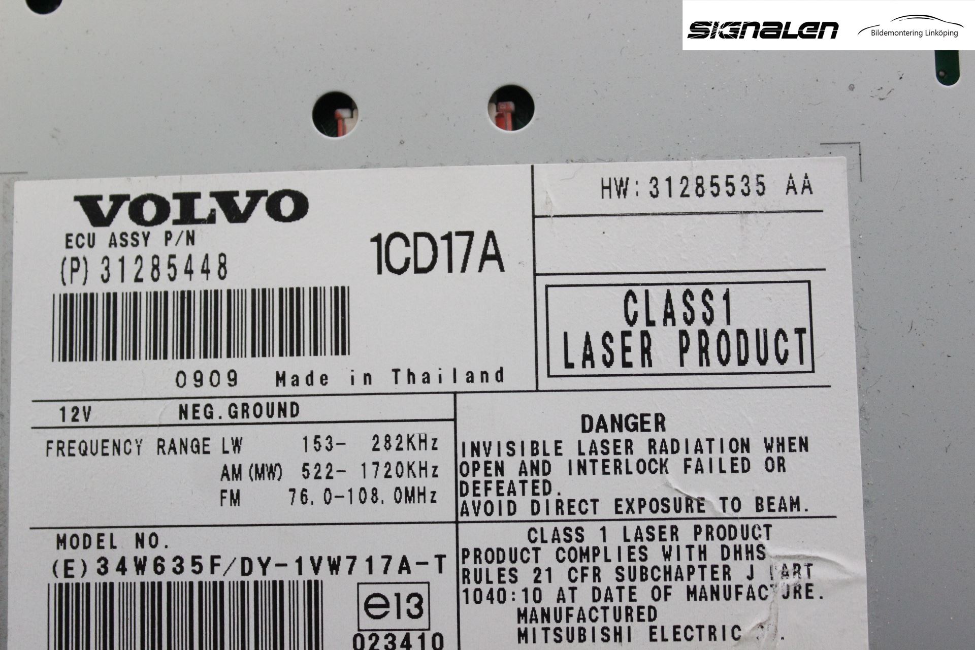 Volvo V50 08-12 Stereo Radio Med Cd