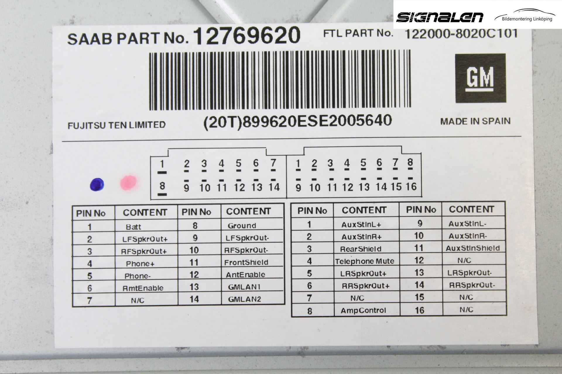 Saab 9-5     06-10 Stereo Radio Med Cd