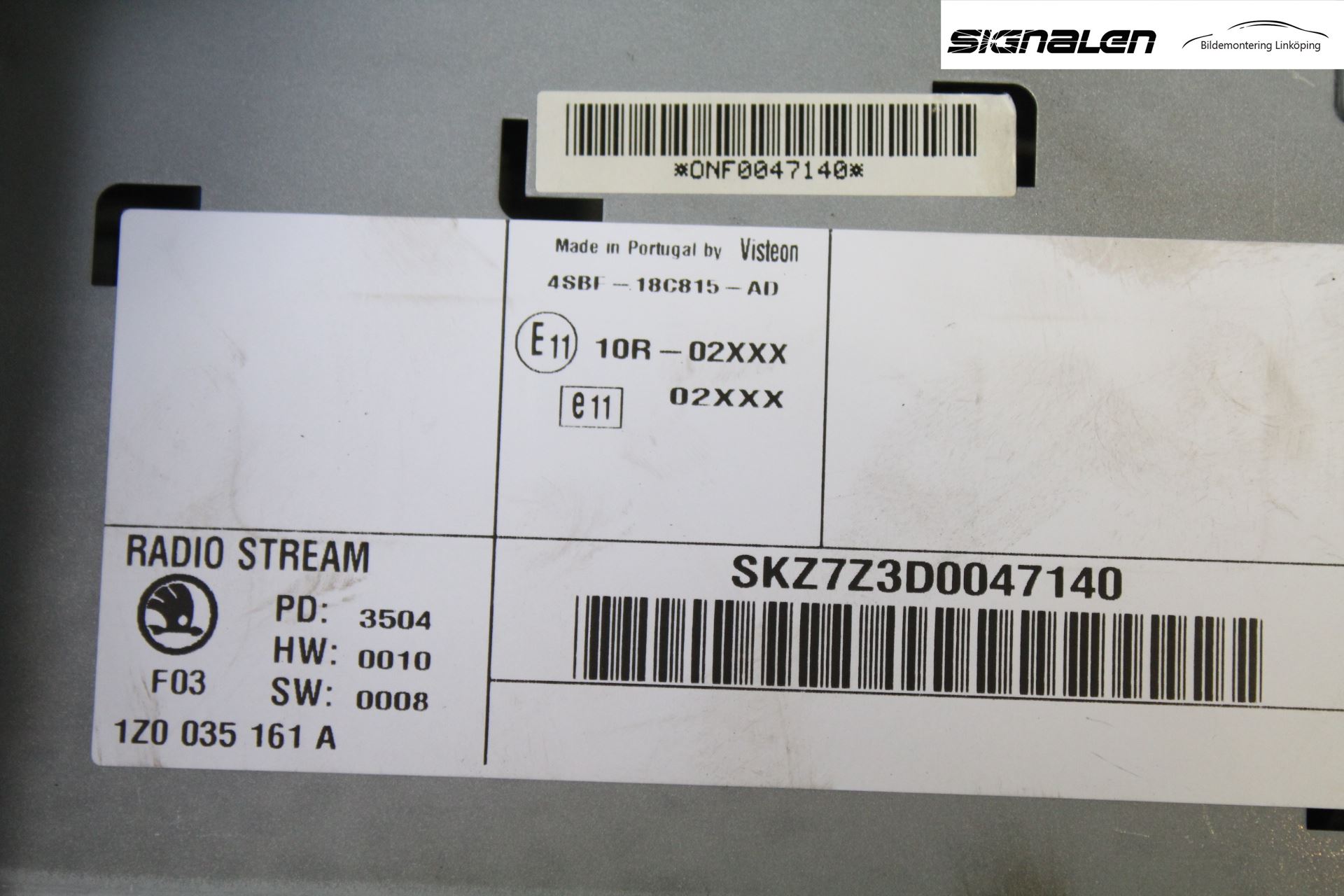 Skoda OCTAVIA (1Z) 05-13 Stereo Radio Med Cd