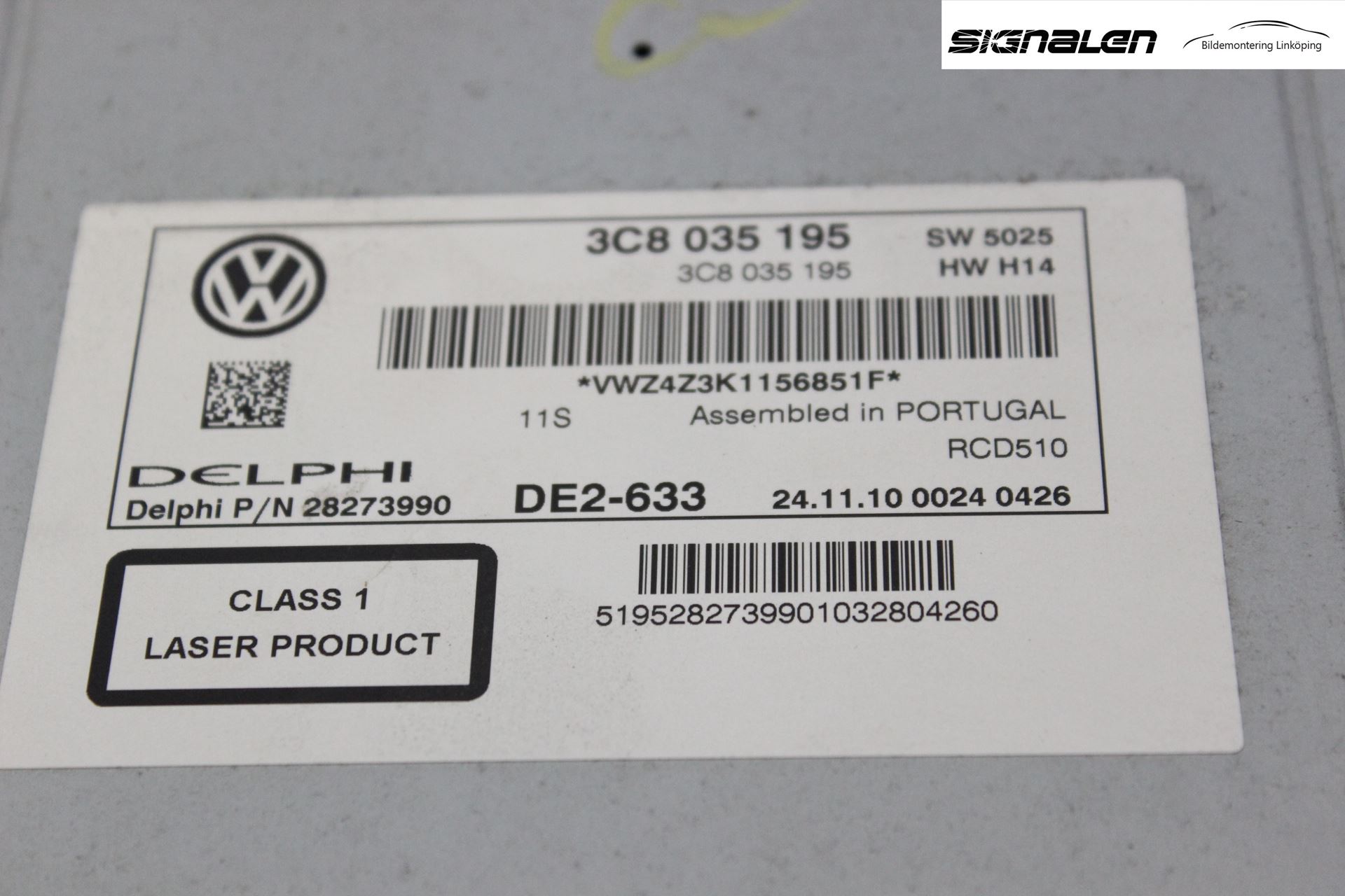 Volkswagen VW TOURAN 10-15 Stereo Radio Med Cd
