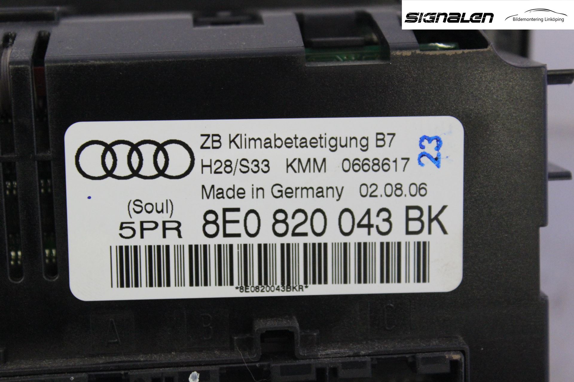 Audi A4/S4 05-07 Varme Ac Betjening-Display