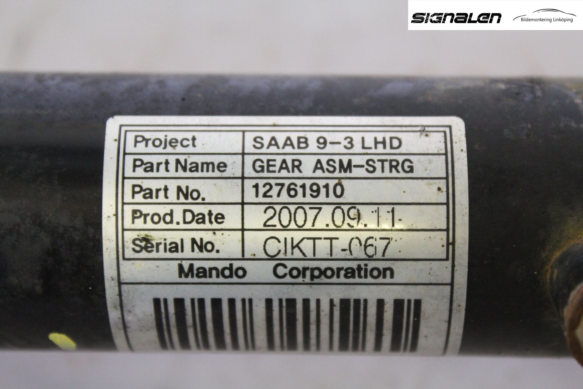 Saab 9-3 VER2/VER3 08-15 Servo Snekke - Tannstang